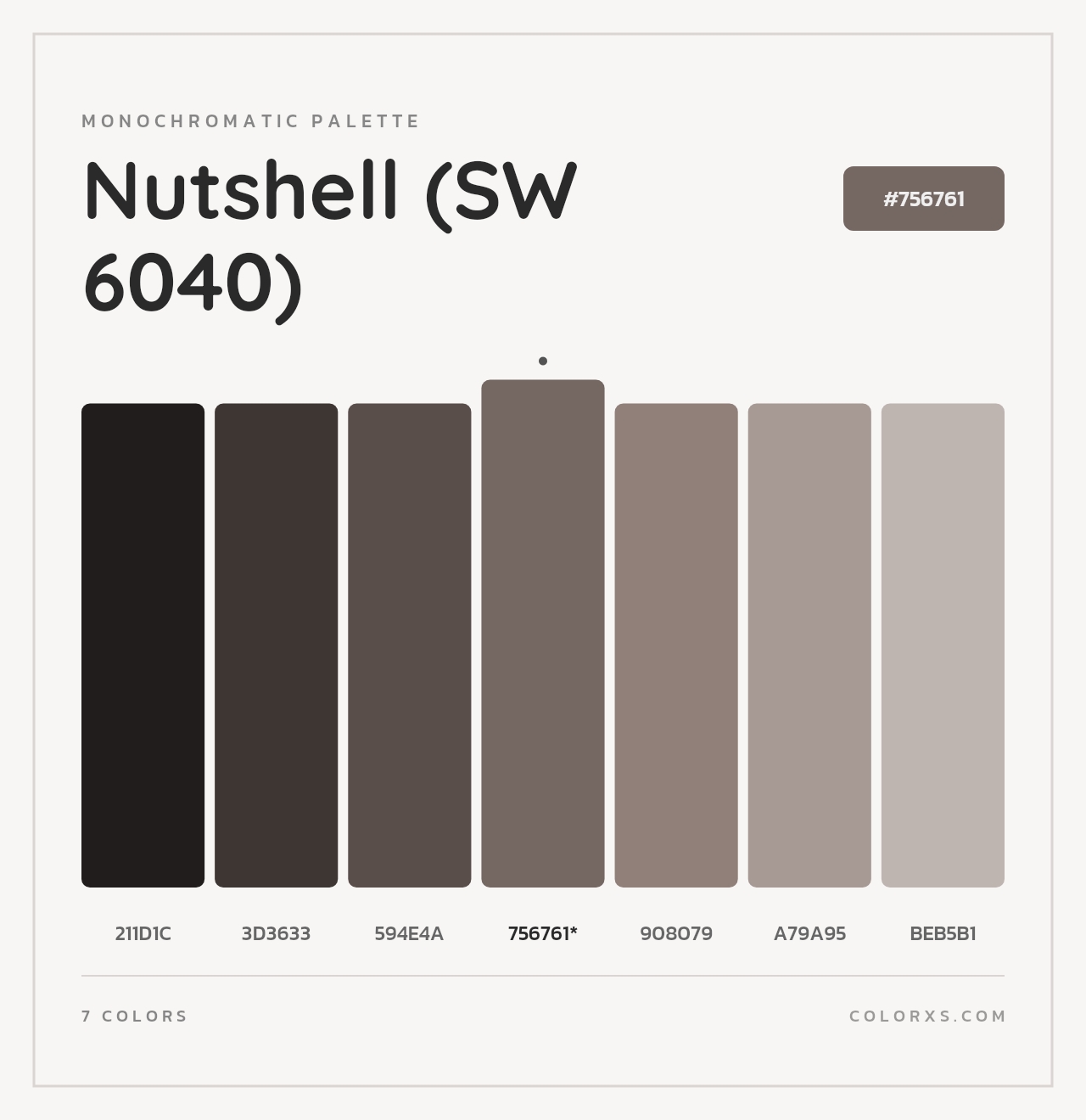 Nutshell (SW 6040) - Monochromatic Color Palette