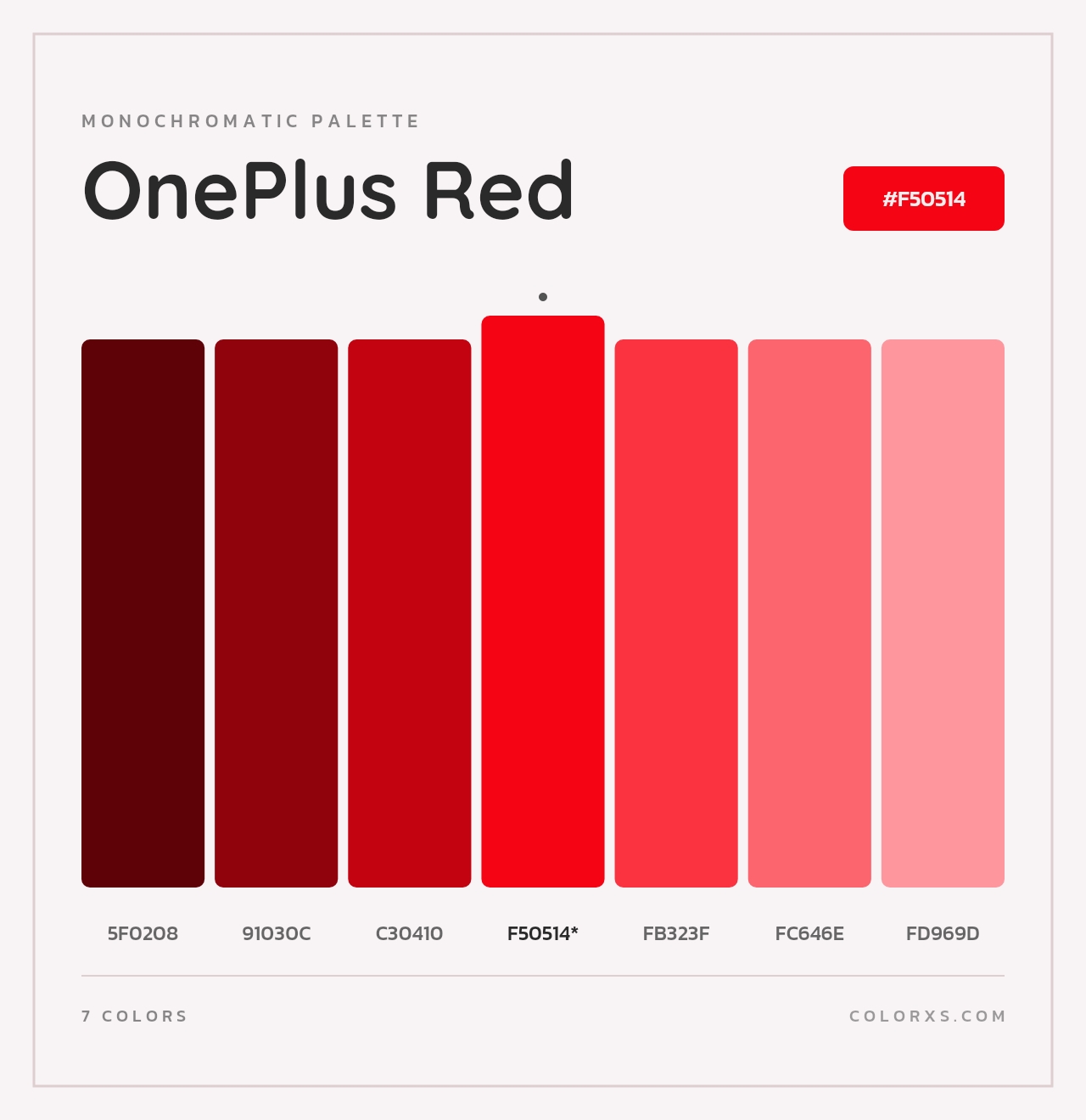 OnePlus Red - Monochromatic Color Palette