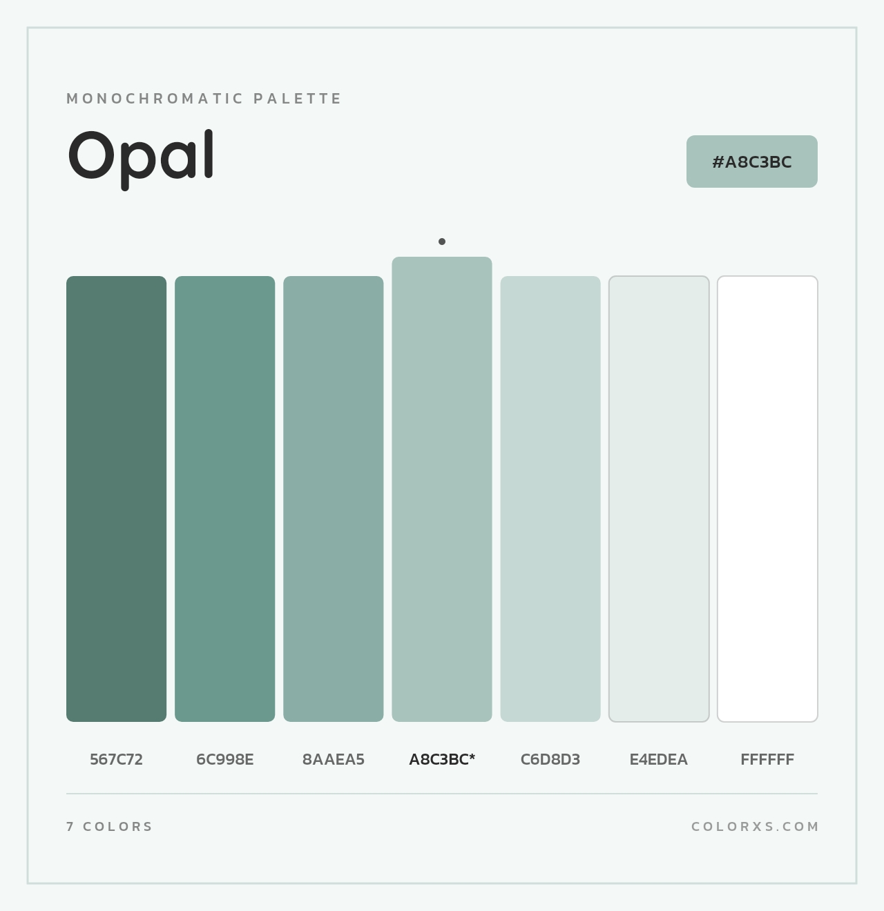 Opal - Monochromatic Color Palette