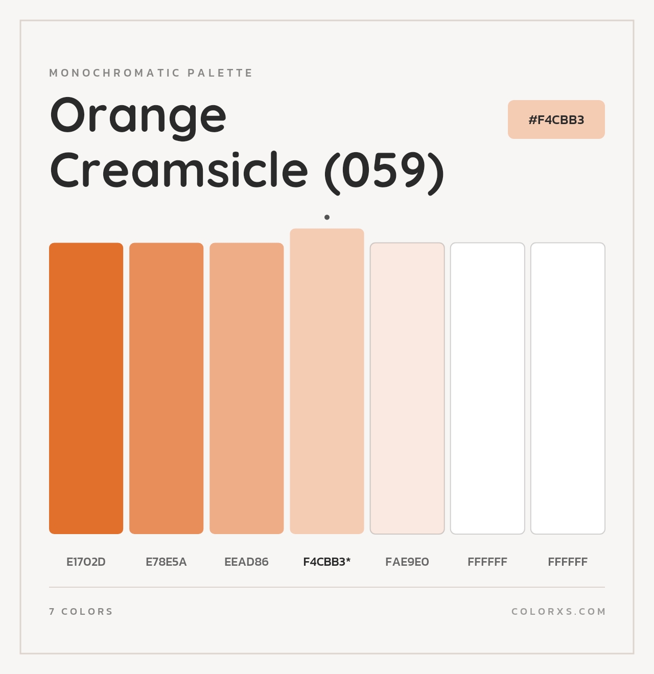 Orange Creamsicle (059) - Monochromatic Color Palette