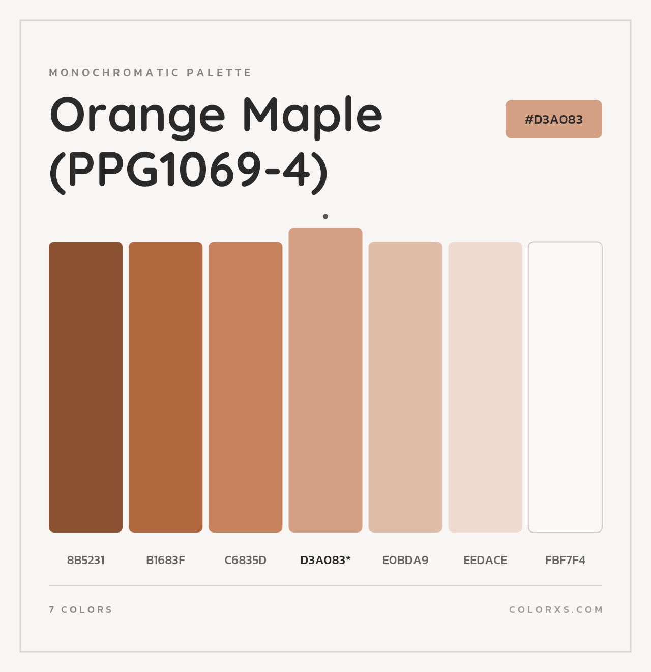 Orange Maple (PPG1069-4) - Monochromatic Color Palette