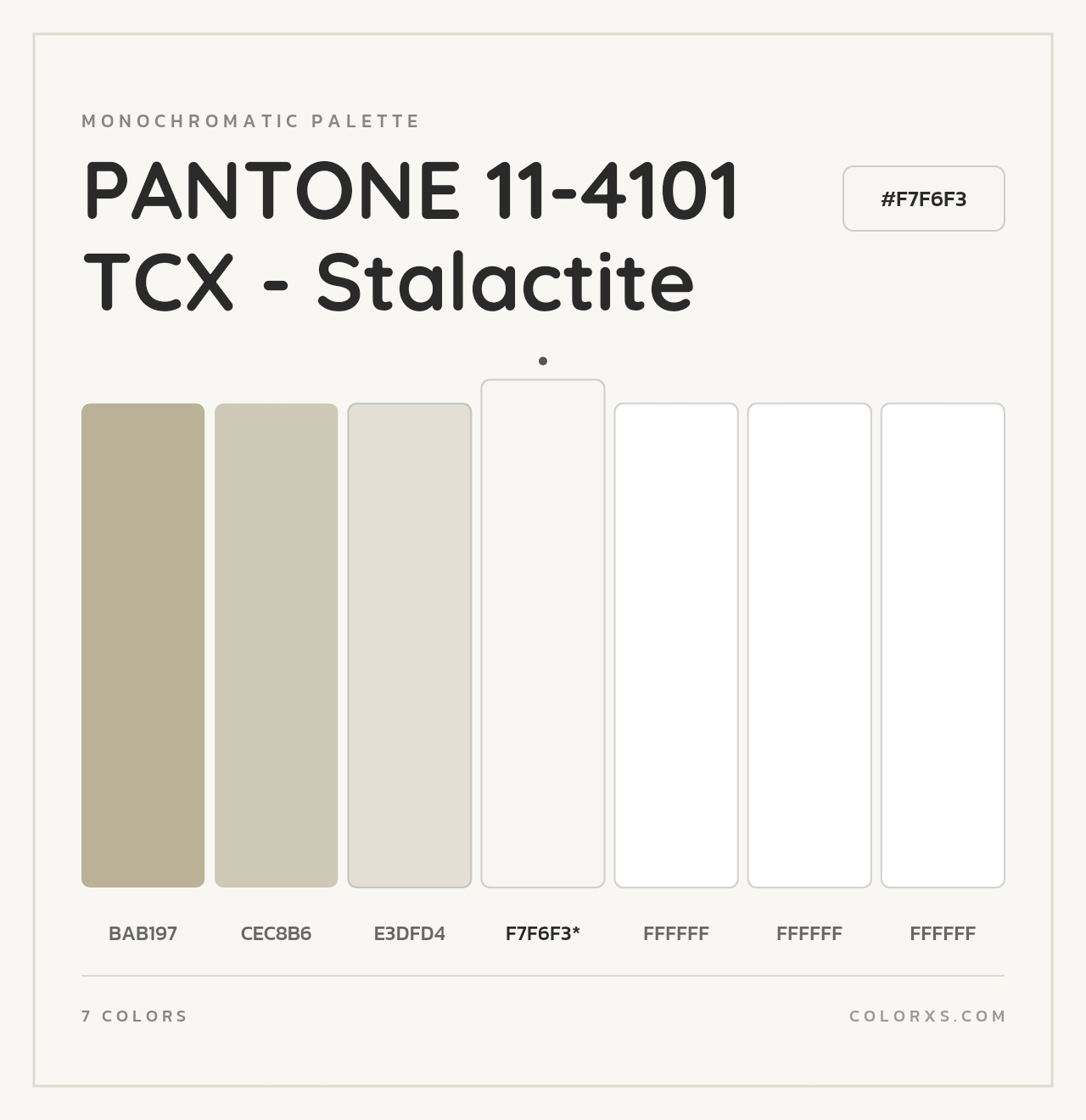 PANTONE 11-4101 TCX - Stalactite - Monochromatic Color Palette