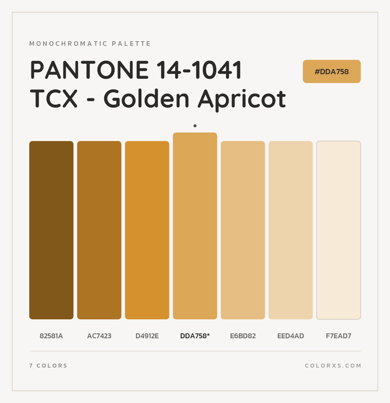 PANTONE 14-1041 TCX - Golden Apricot - Monochromatic Color Palette