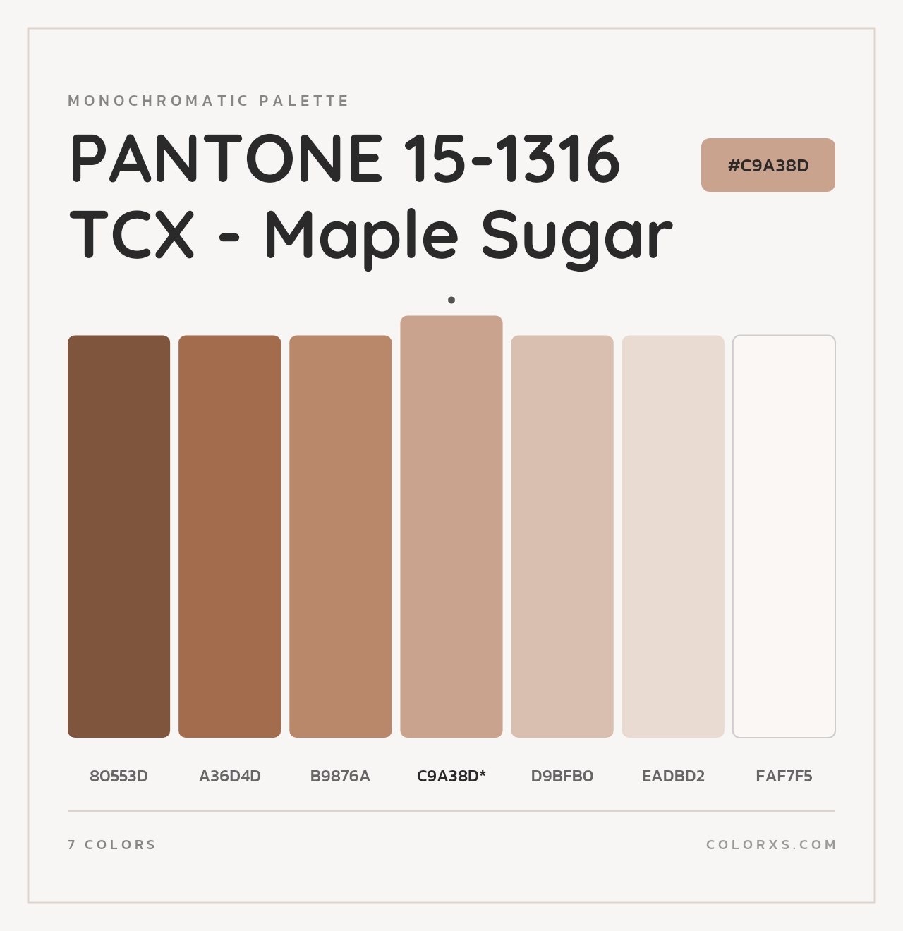 PANTONE 15-1316 TCX - Maple Sugar - Monochromatic Color Palette
