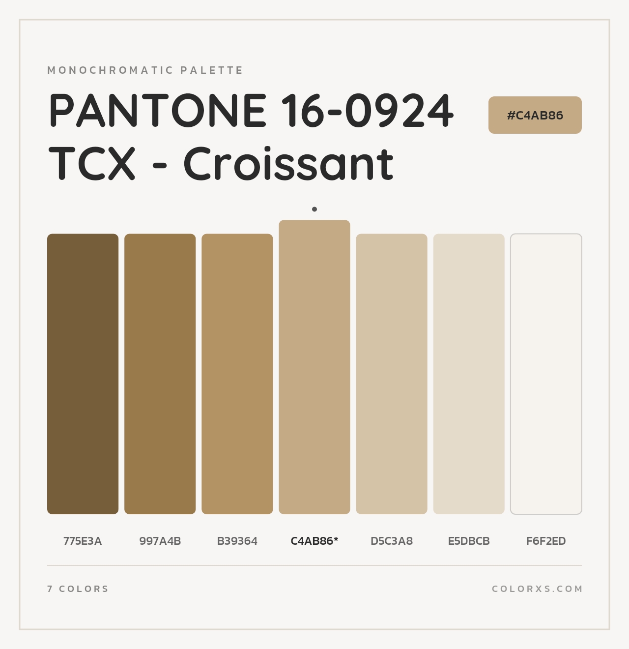 PANTONE 16-0924 TCX - Croissant - Monochromatic Color Palette