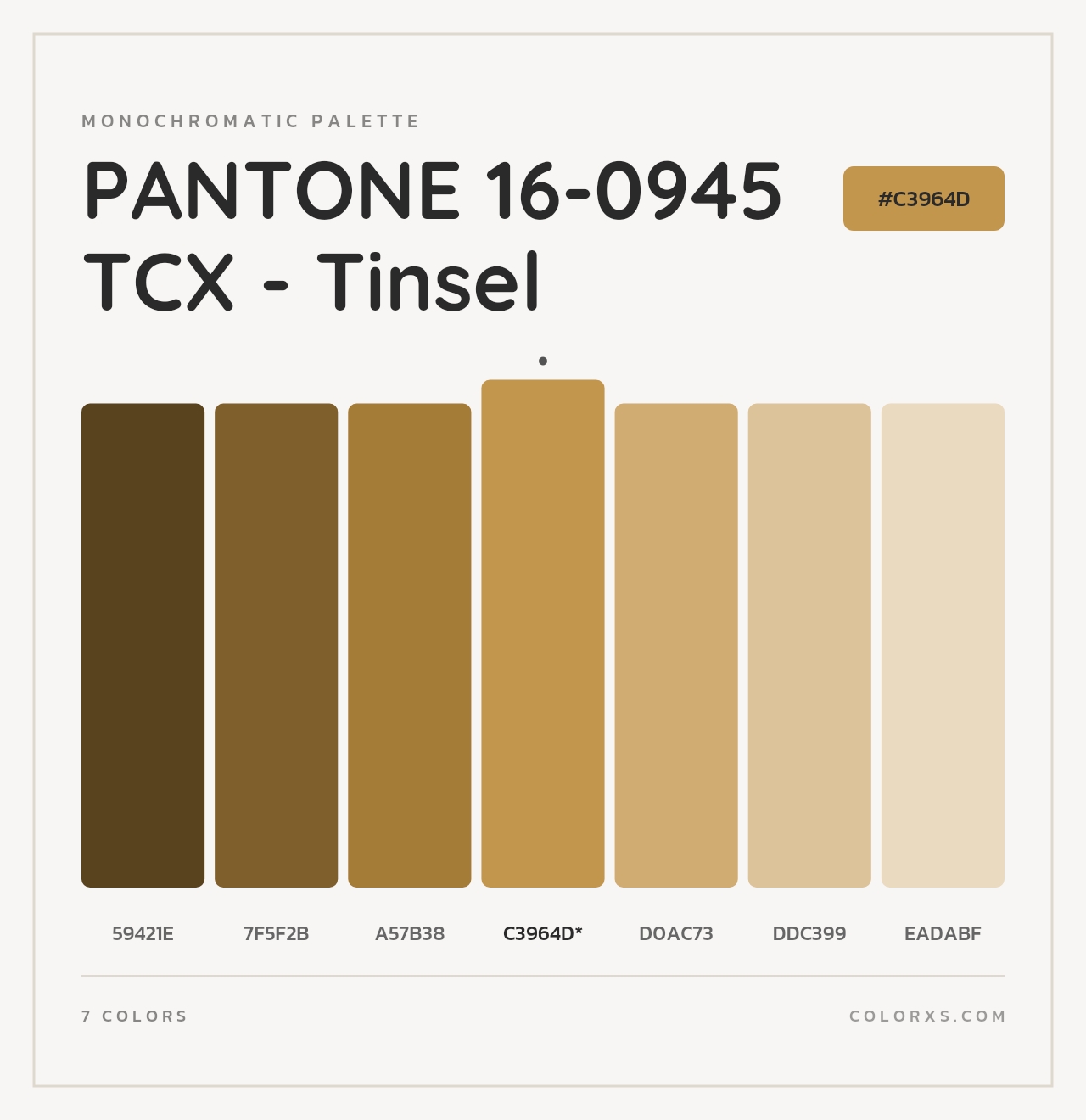PANTONE 16-0945 TCX - Tinsel - Monochromatic Color Palette