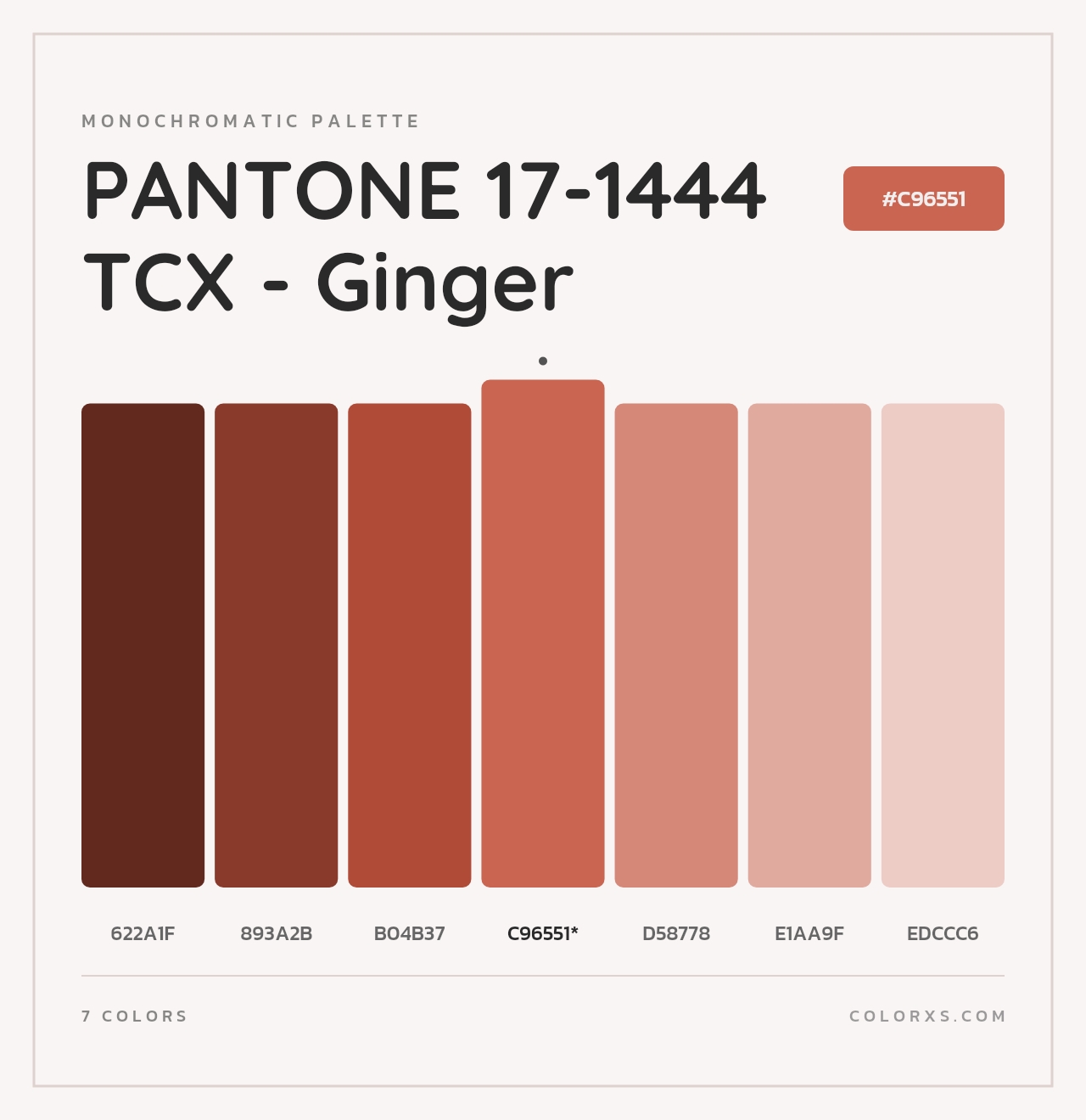PANTONE 17-1444 TCX - Ginger - Monochromatic Color Palette