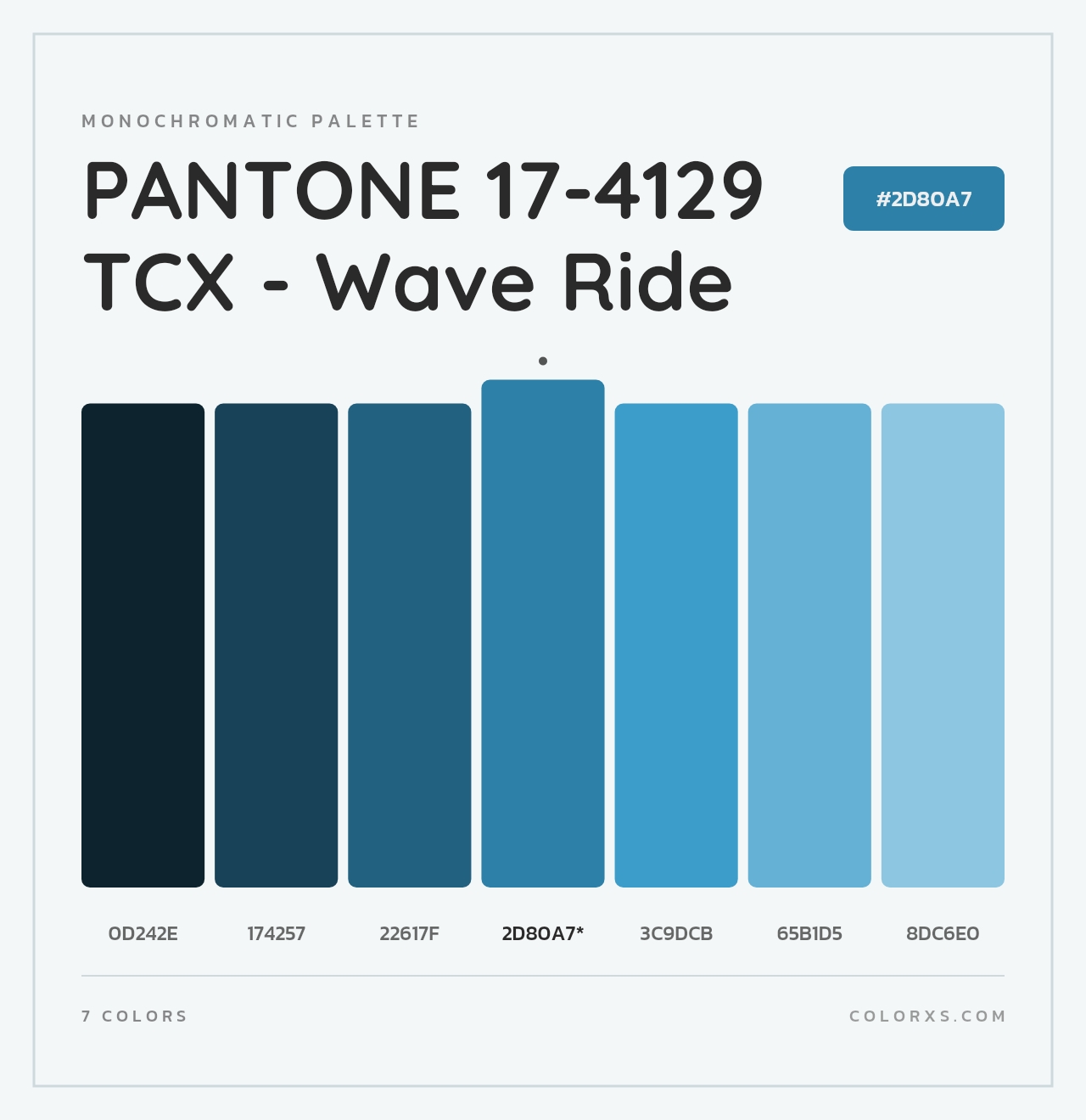 PANTONE 17-4129 TCX - Wave Ride - Monochromatic Color Palette