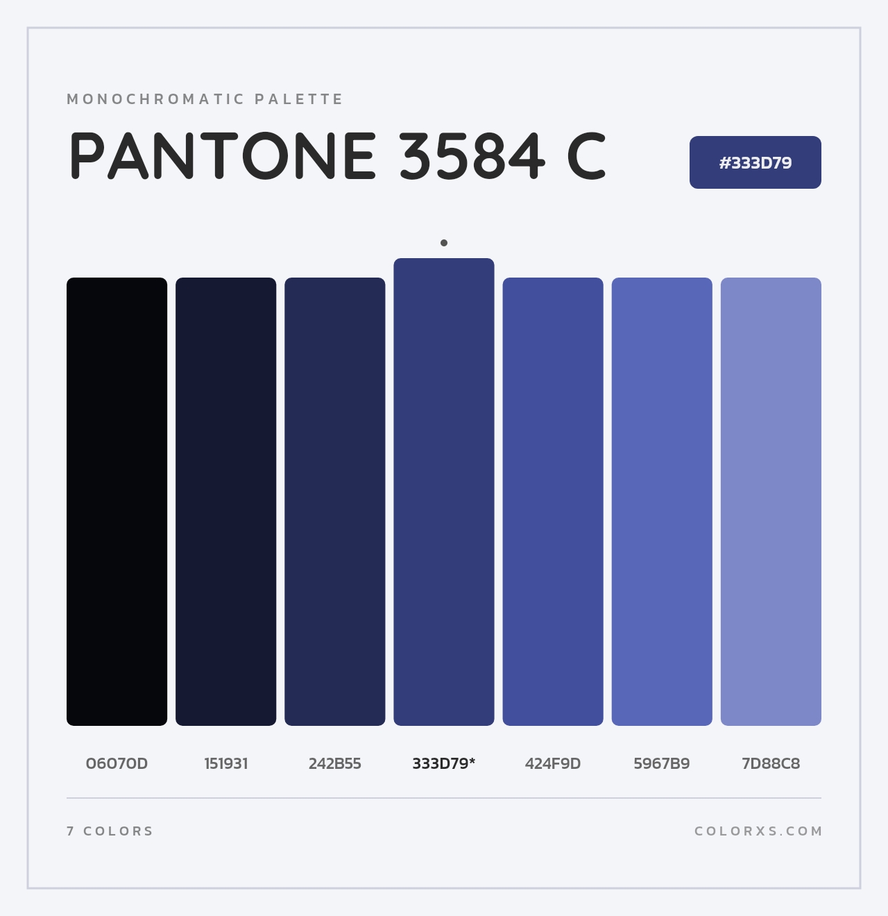 PANTONE 3584 C - Monochromatic Color Palette