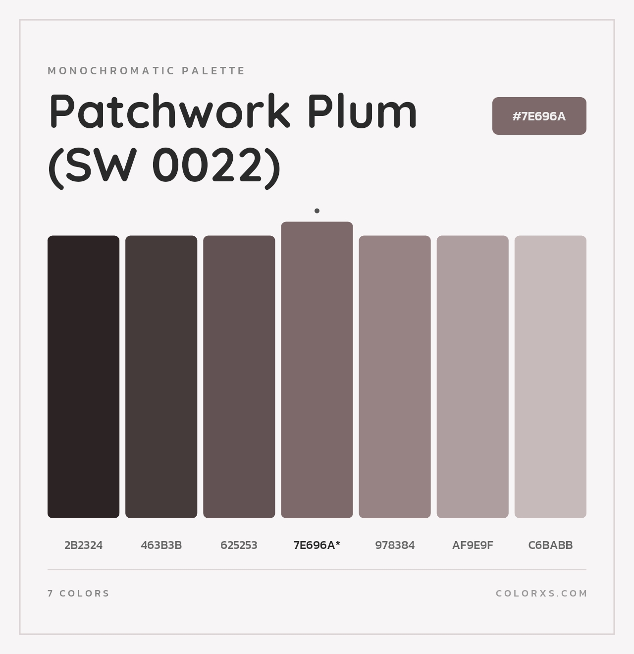 Patchwork Plum (SW 0022) - Monochromatic Color Palette