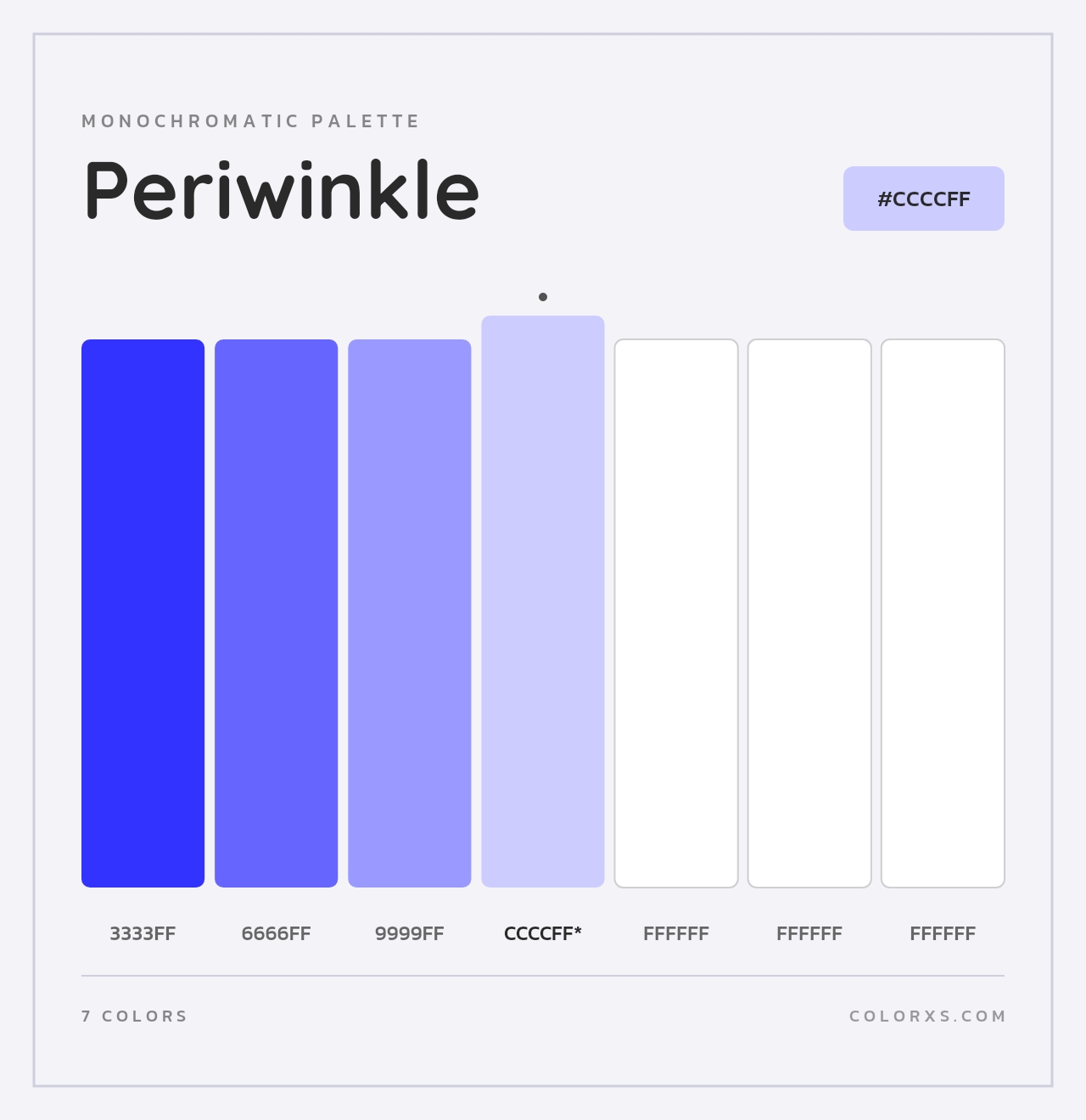Periwinkle - Monochromatic Color Palette