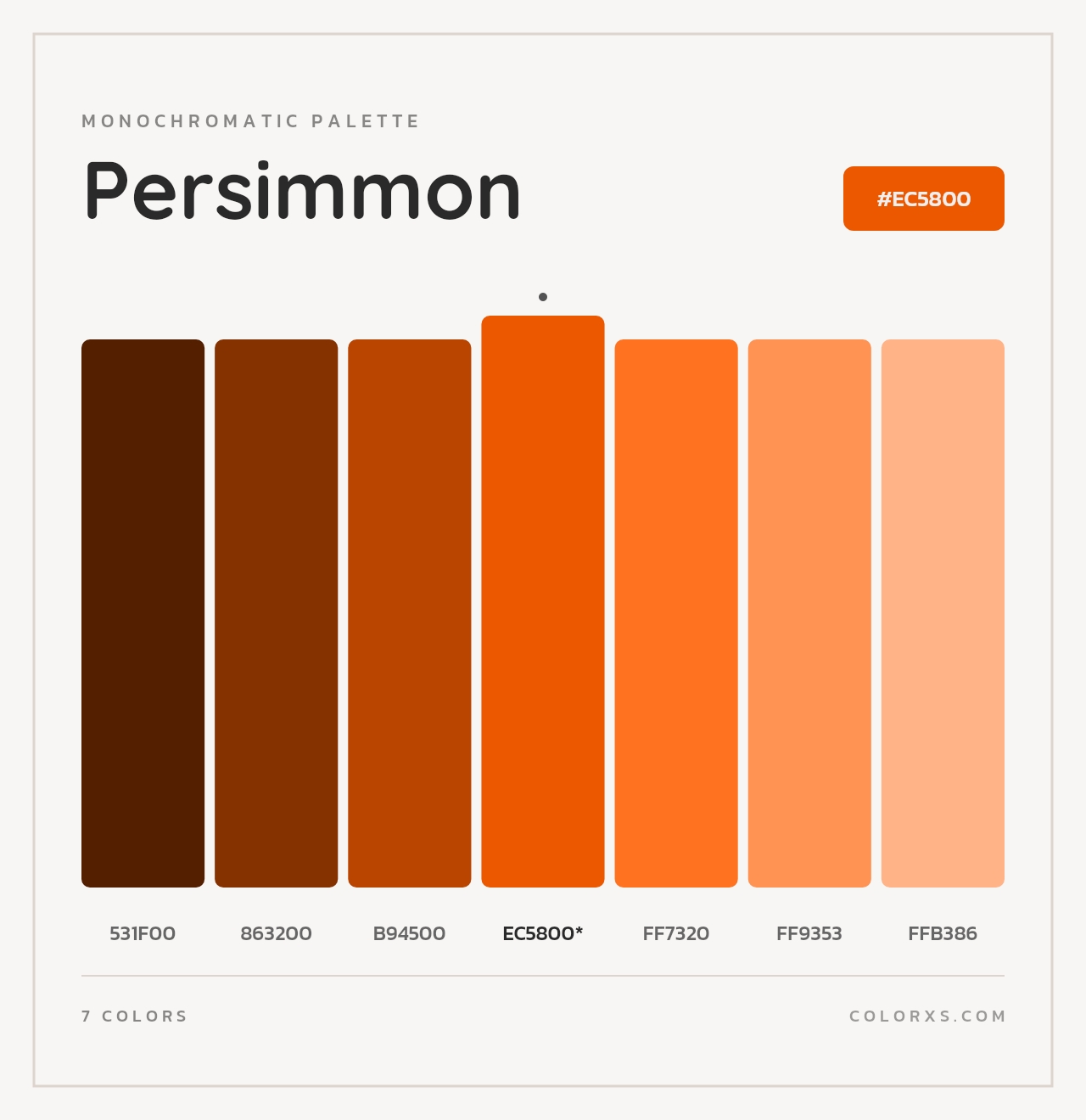 Persimmon - Monochromatic Color Palette
