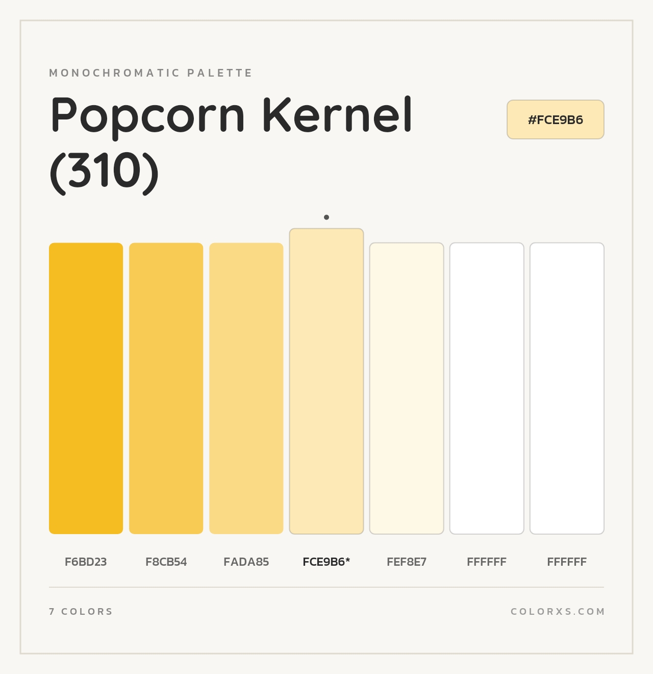 Popcorn Kernel (310) - Monochromatic Color Palette