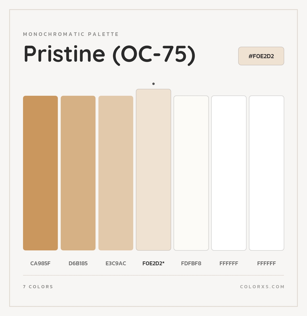 Pristine (OC-75) - Monochromatic Color Palette
