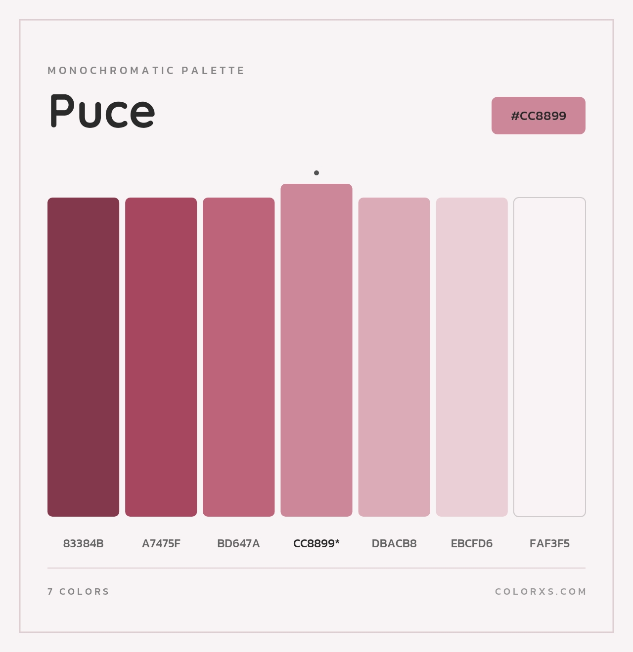 Puce - Monochromatic Color Palette