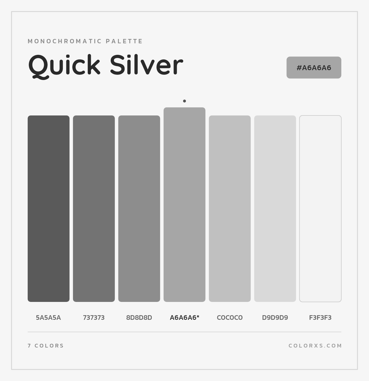 Quick Silver - Monochromatic Color Palette