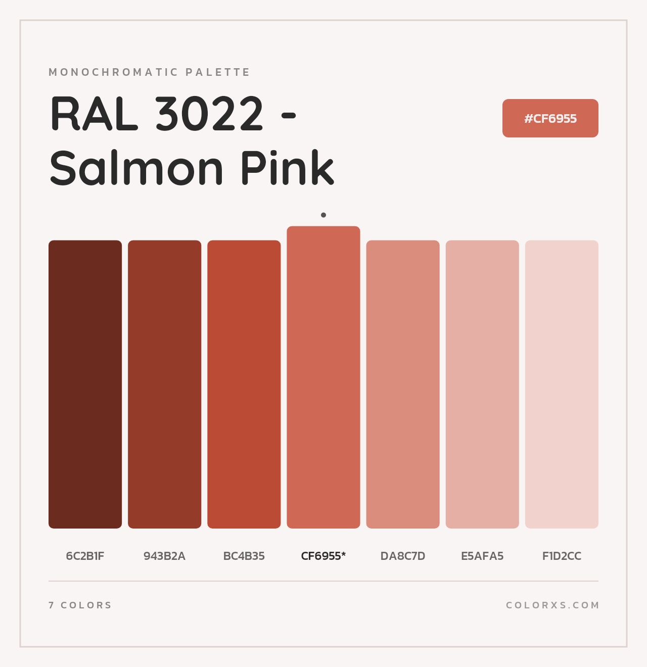RAL 3022 - Salmon Pink - Monochromatic Color Palette