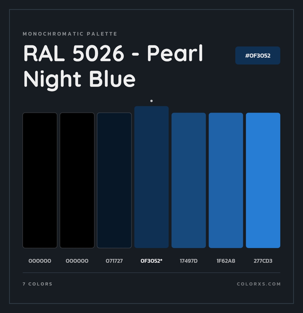 RAL 5026 - Pearl Night Blue - Monochromatic Color Palette