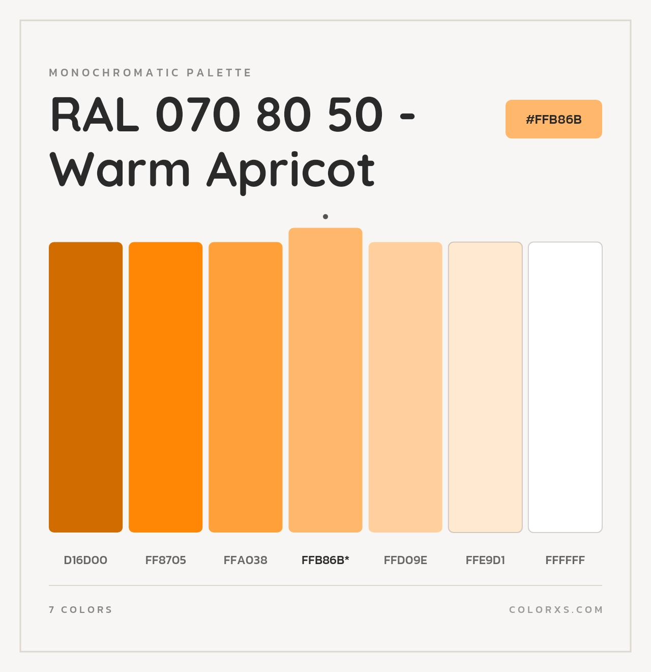 RAL 070 80 50 - Warm Apricot - Monochromatic Color Palette