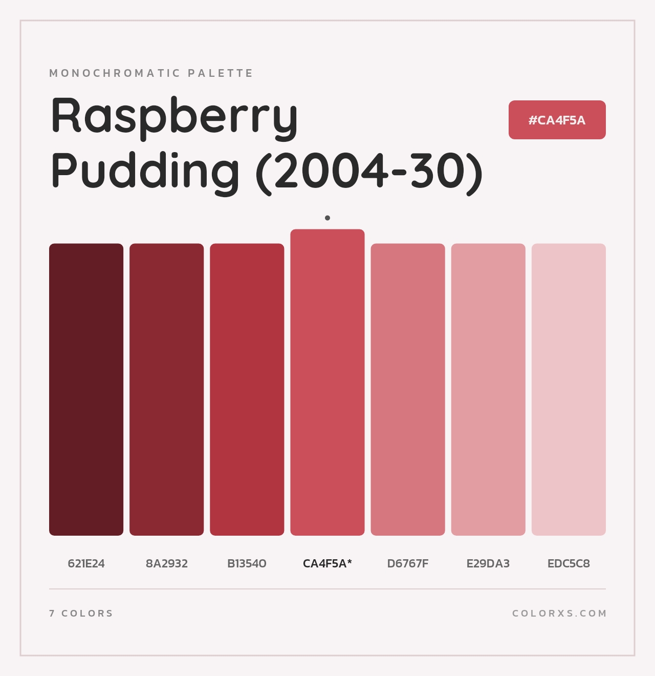 Raspberry Pudding (2004-30) - Monochromatic Color Palette
