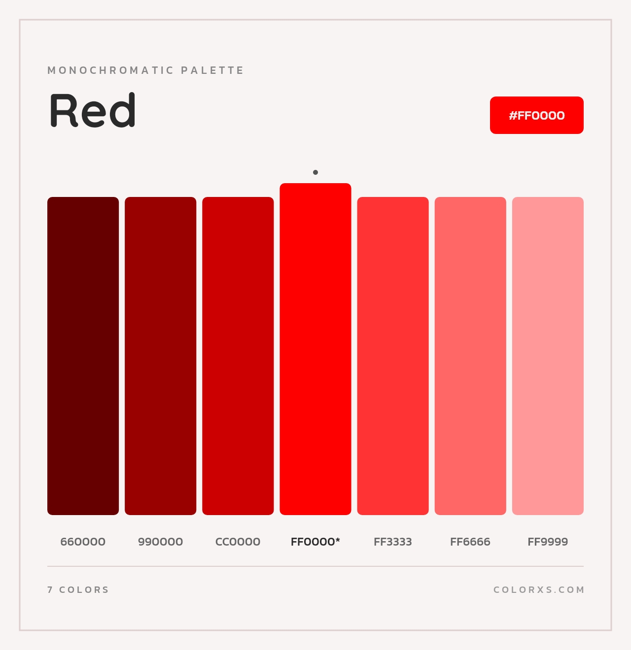 Red - Monochromatic Color Palette