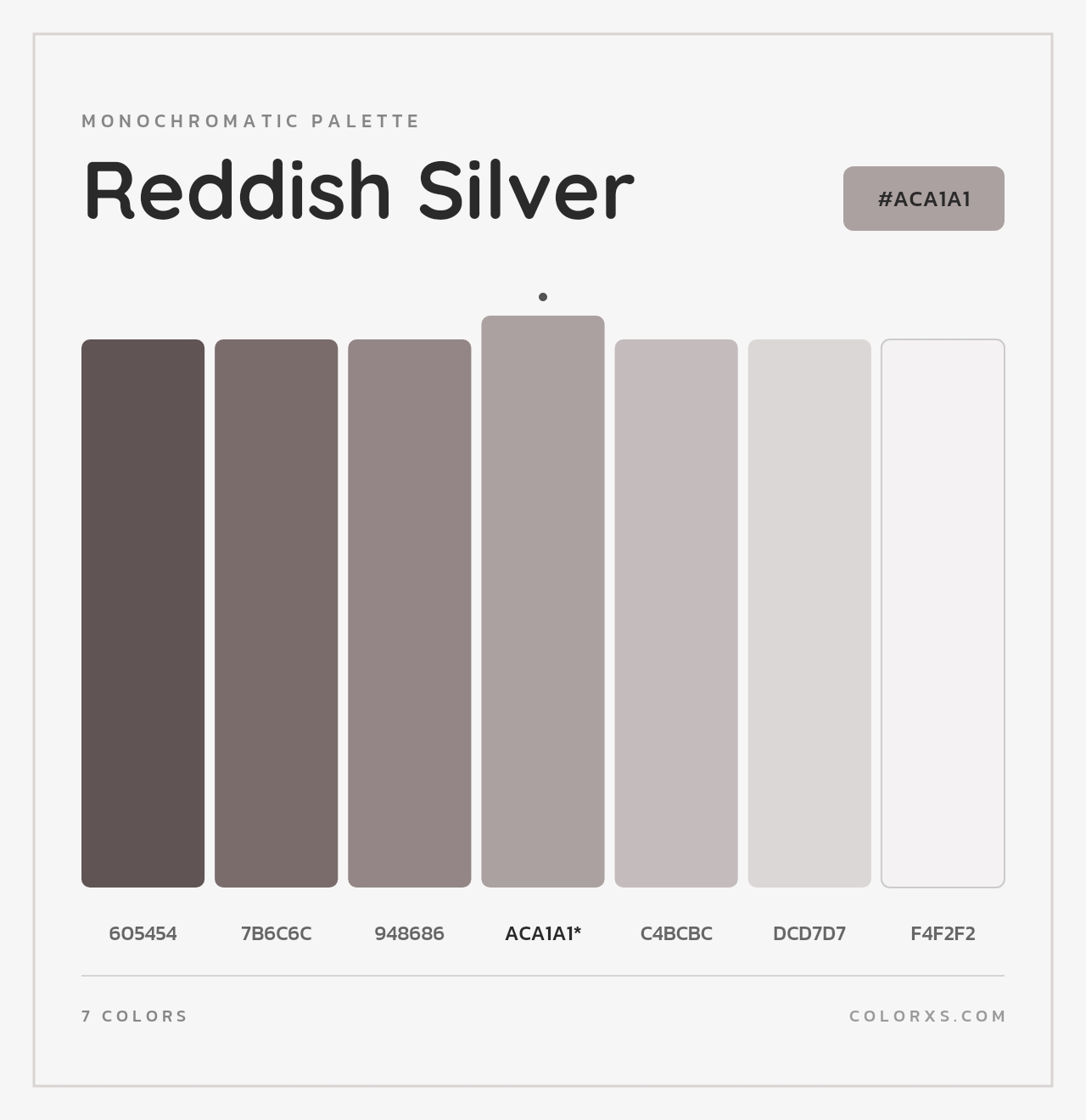 Reddish Silver - Monochromatic Color Palette