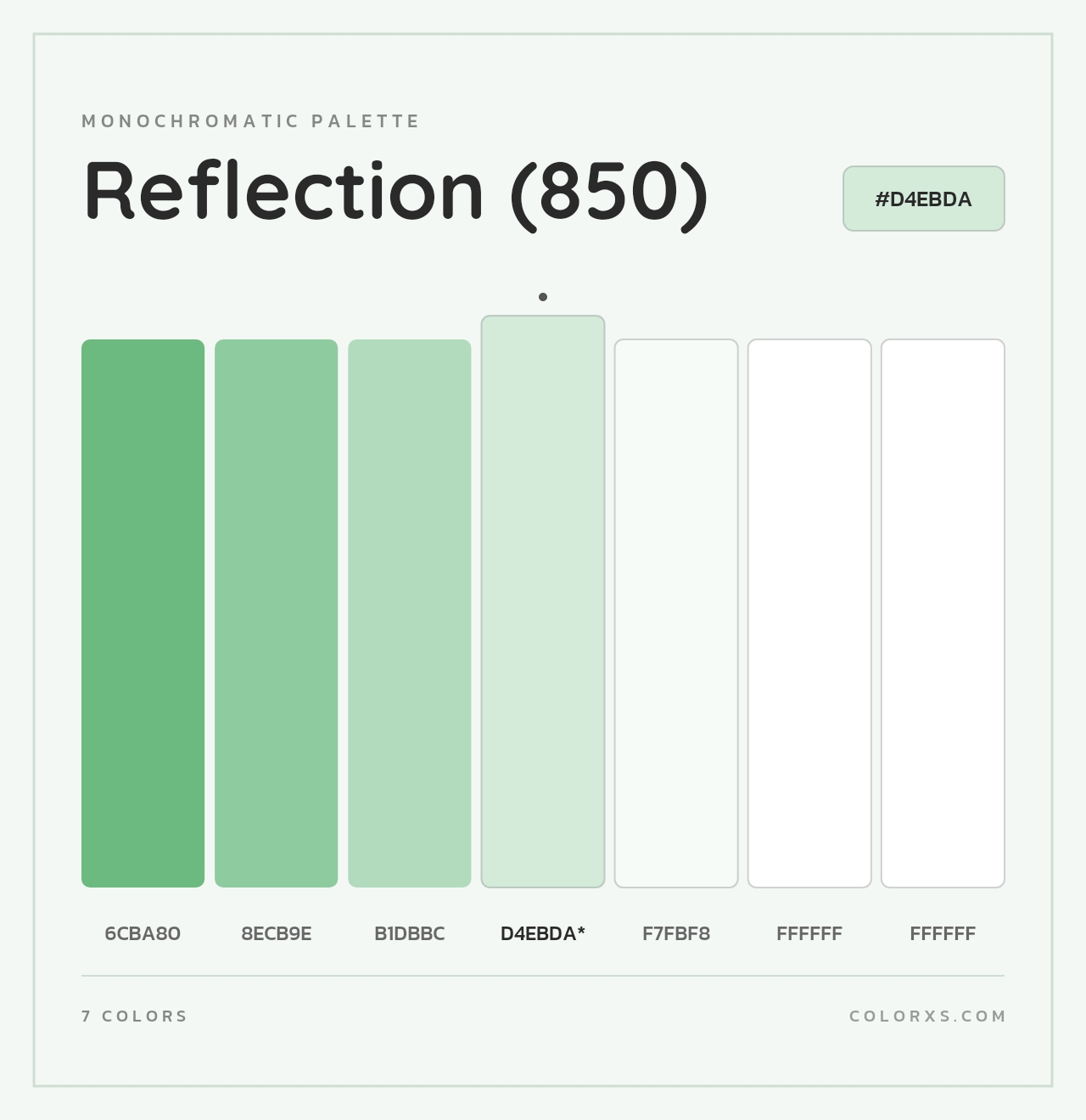 Reflection (850) - Monochromatic Color Palette