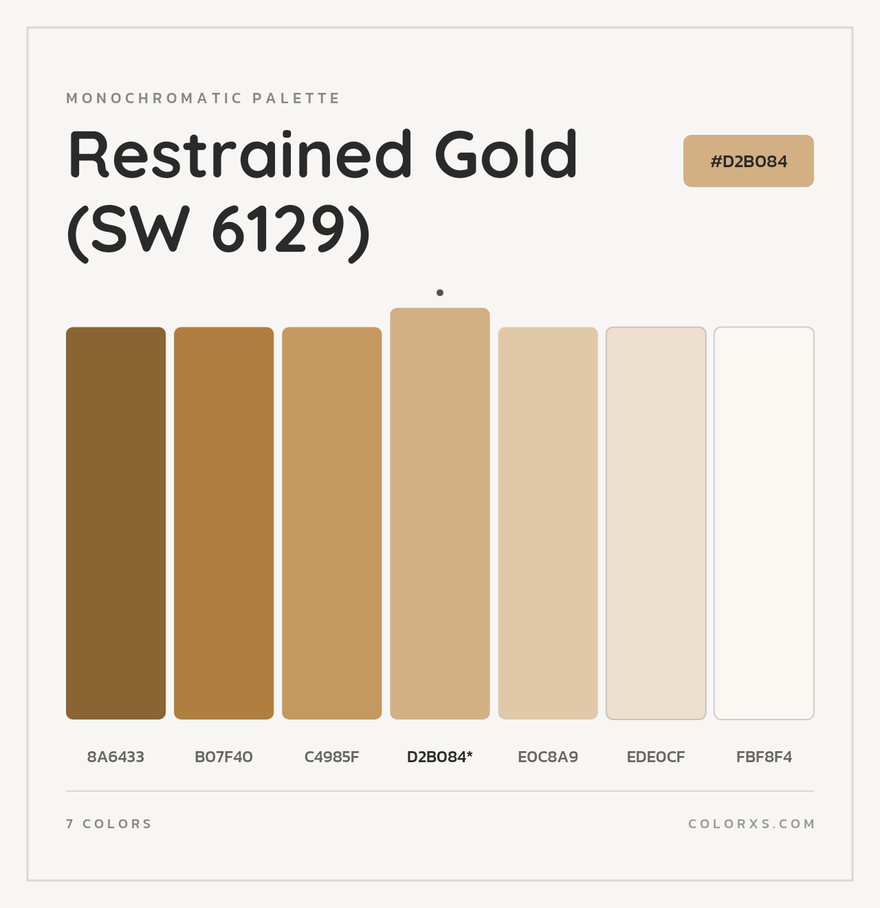 Restrained Gold (SW 6129) - Monochromatic Color Palette