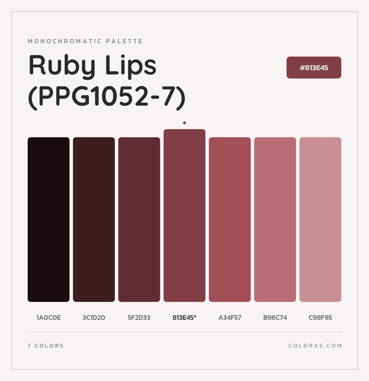 Ruby Lips (PPG1052-7) - Monochromatic Color Palette