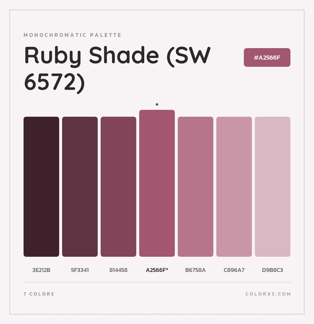 Ruby Shade (SW 6572) - Monochromatic Color Palette