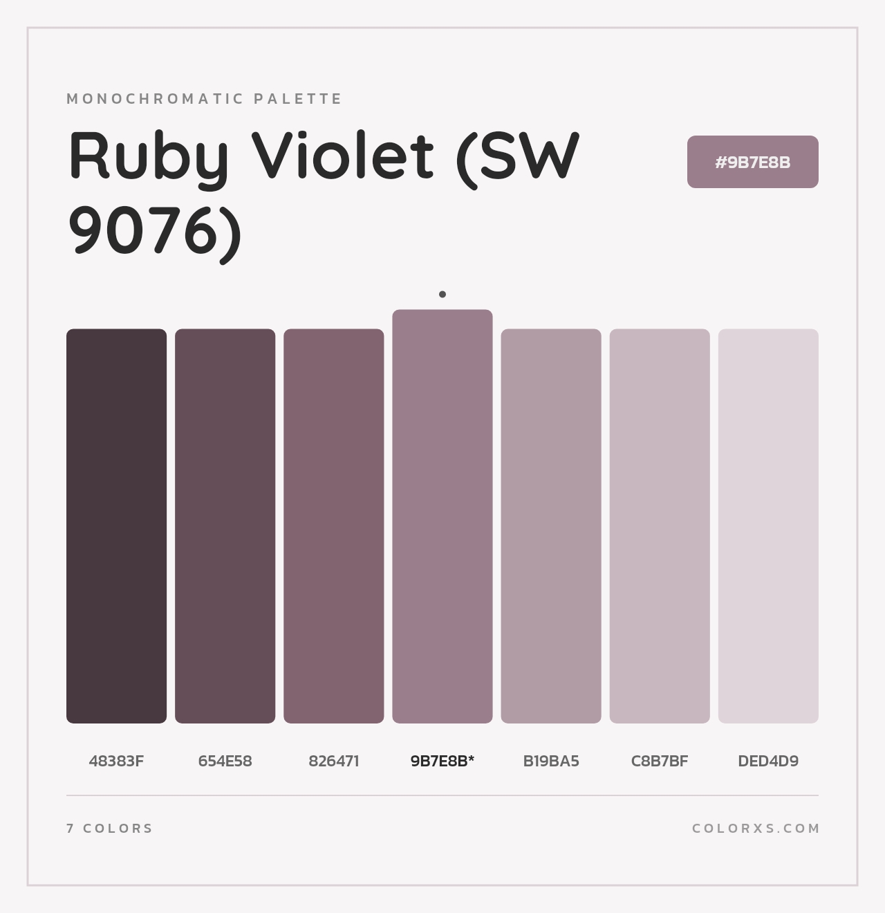 Ruby Violet (SW 9076) - Monochromatic Color Palette