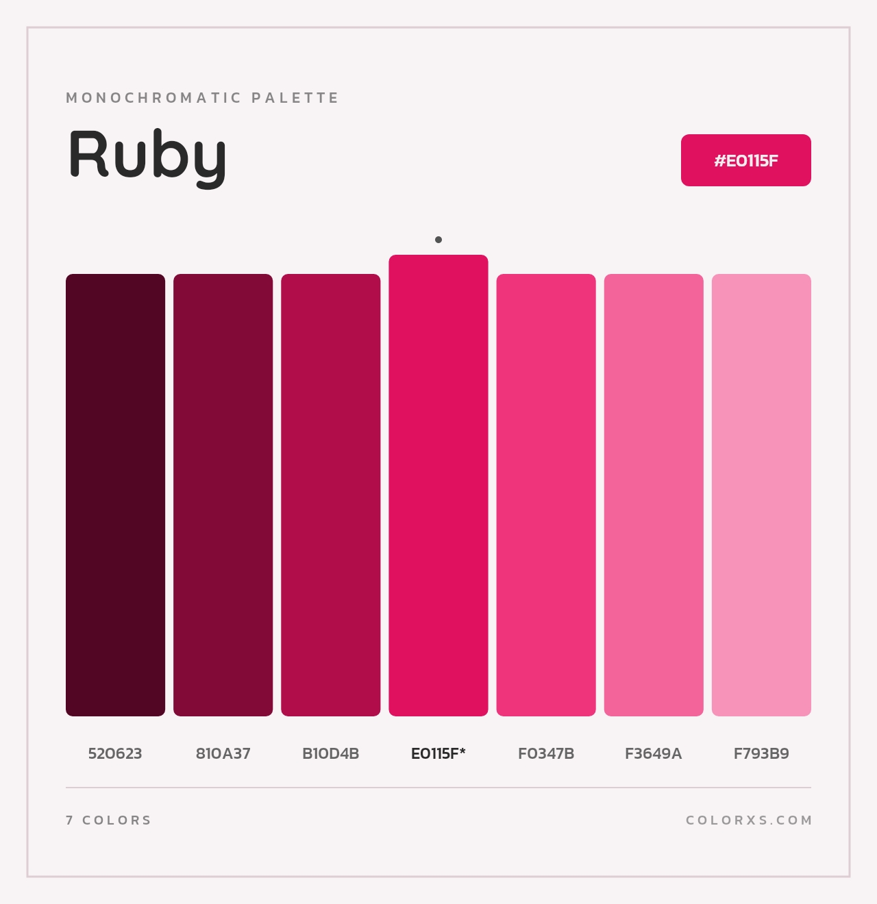 Ruby - Monochromatic Color Palette