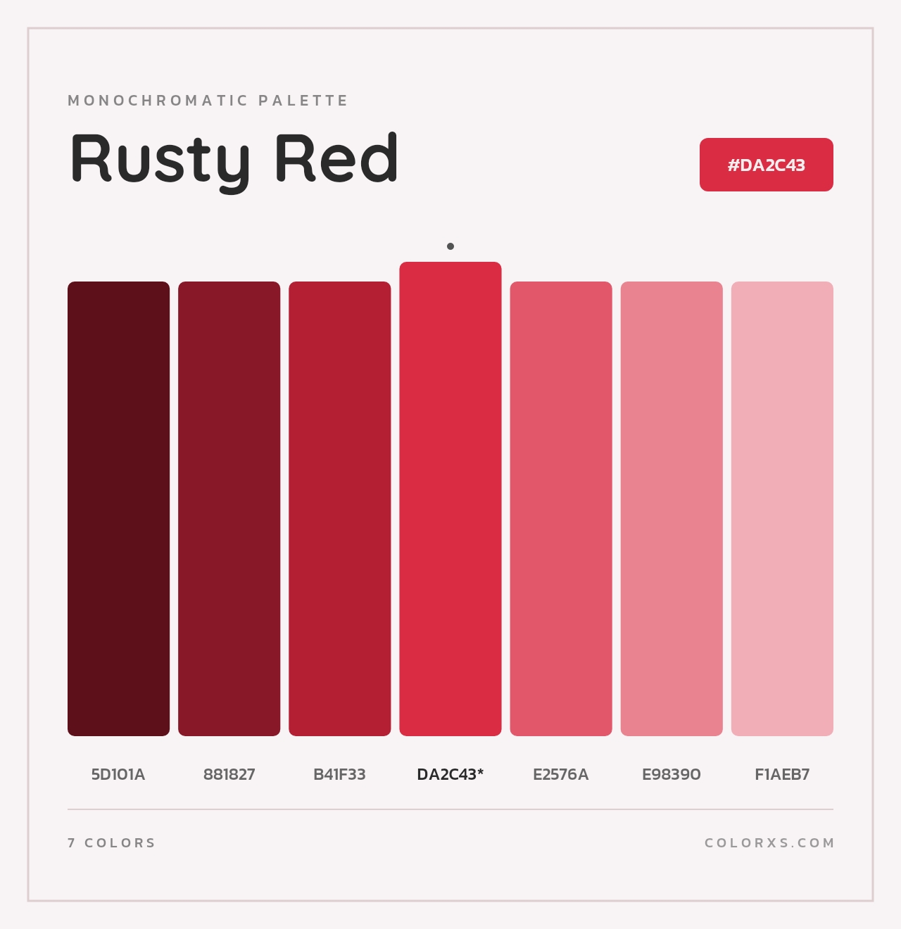 Rusty Red - Monochromatic Color Palette