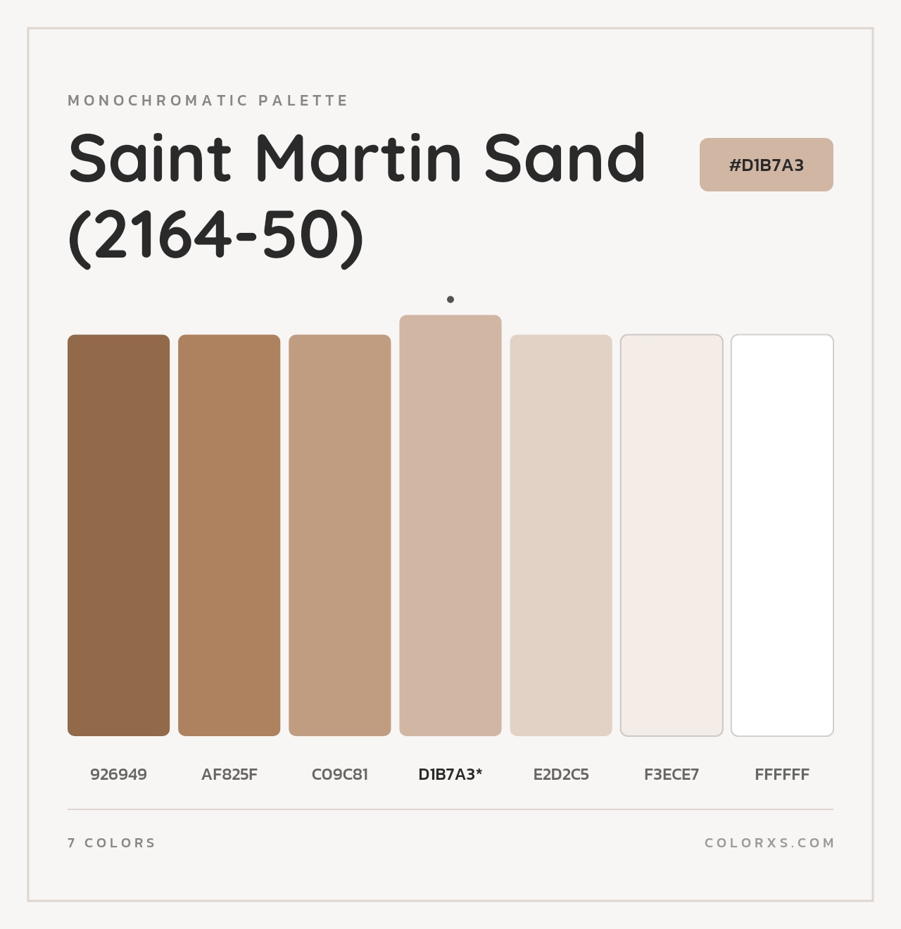 Saint Martin Sand (2164-50) - Monochromatic Color Palette