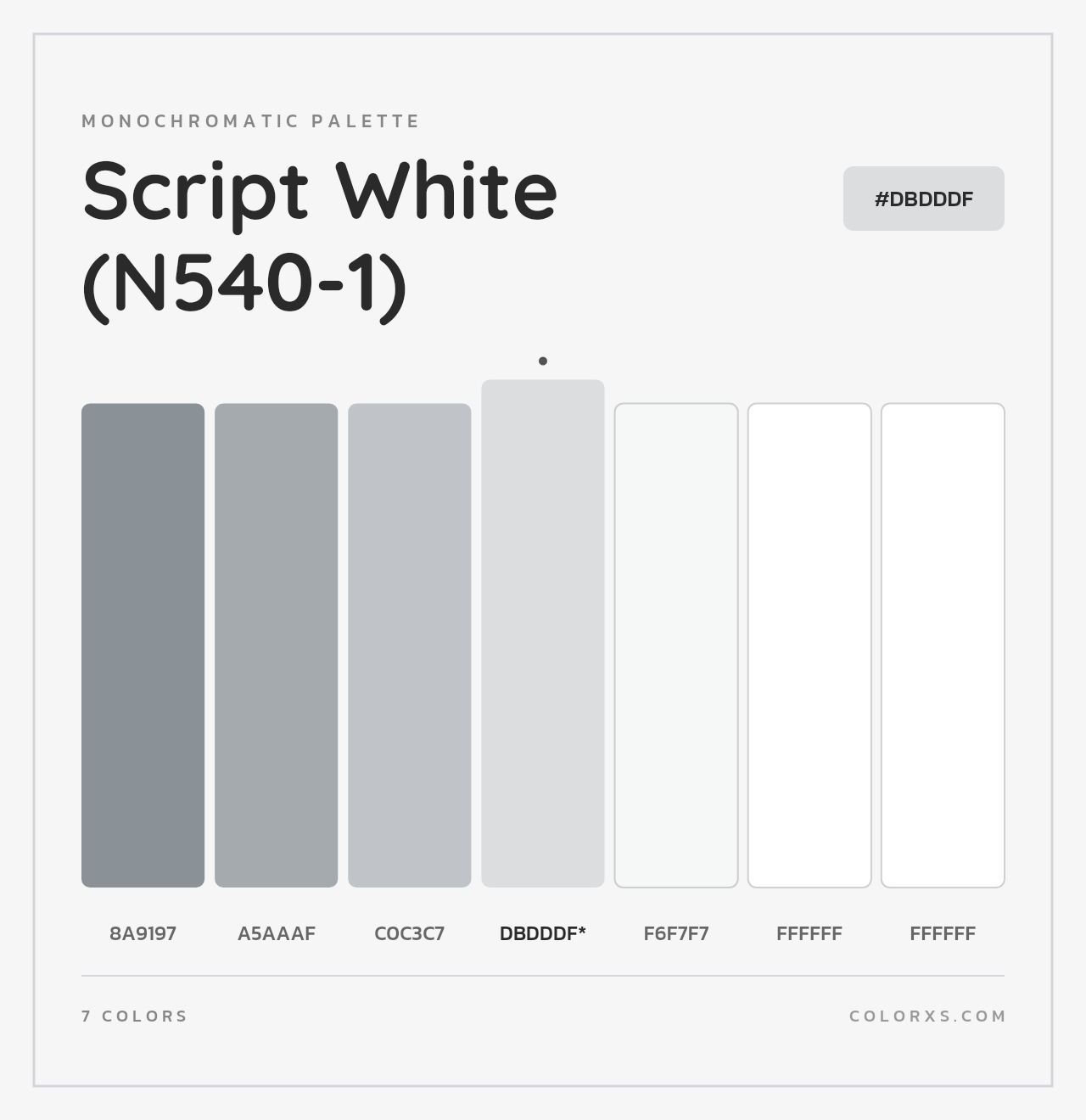 Script White (N540-1) - Monochromatic Color Palette