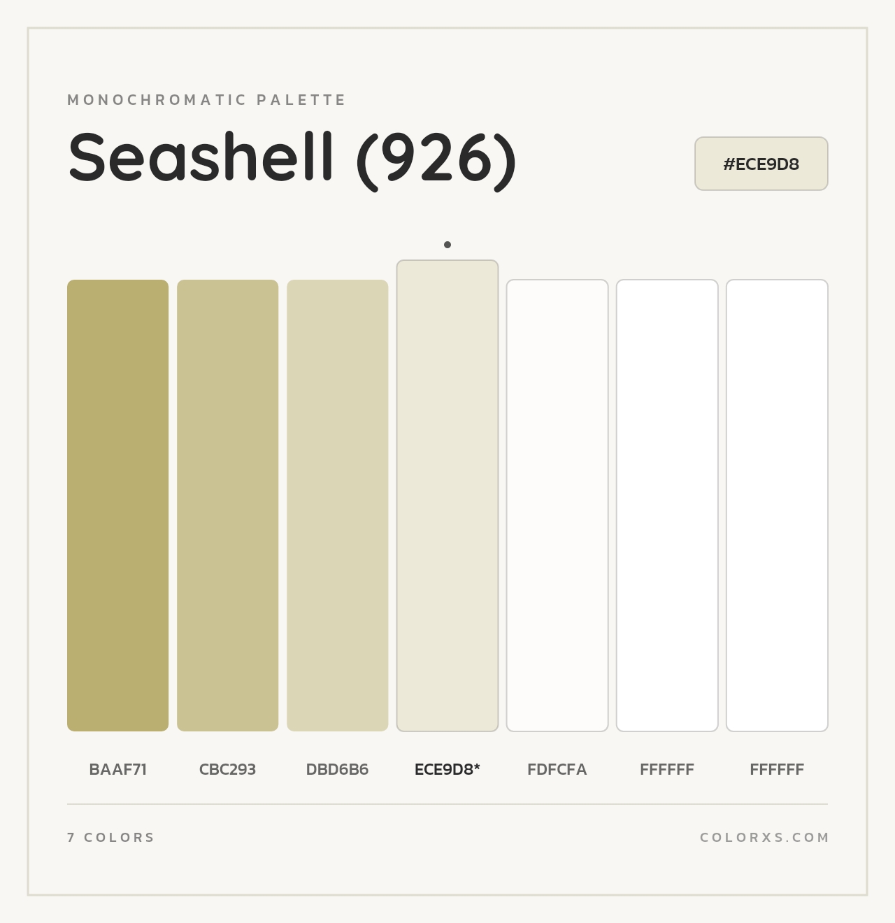 Seashell (926) - Monochromatic Color Palette