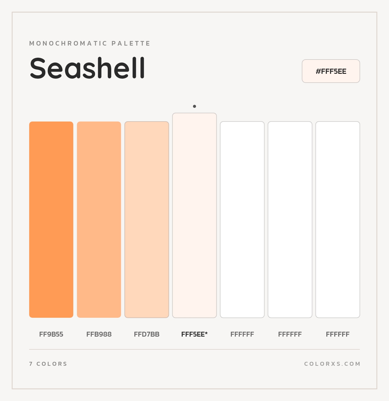 Seashell - Monochromatic Color Palette