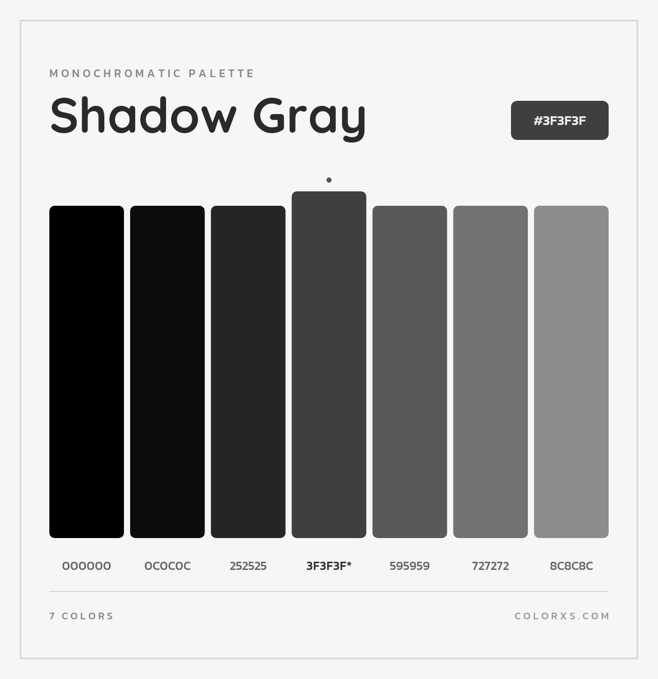 Shadow Gray - Monochromatic Color Palette