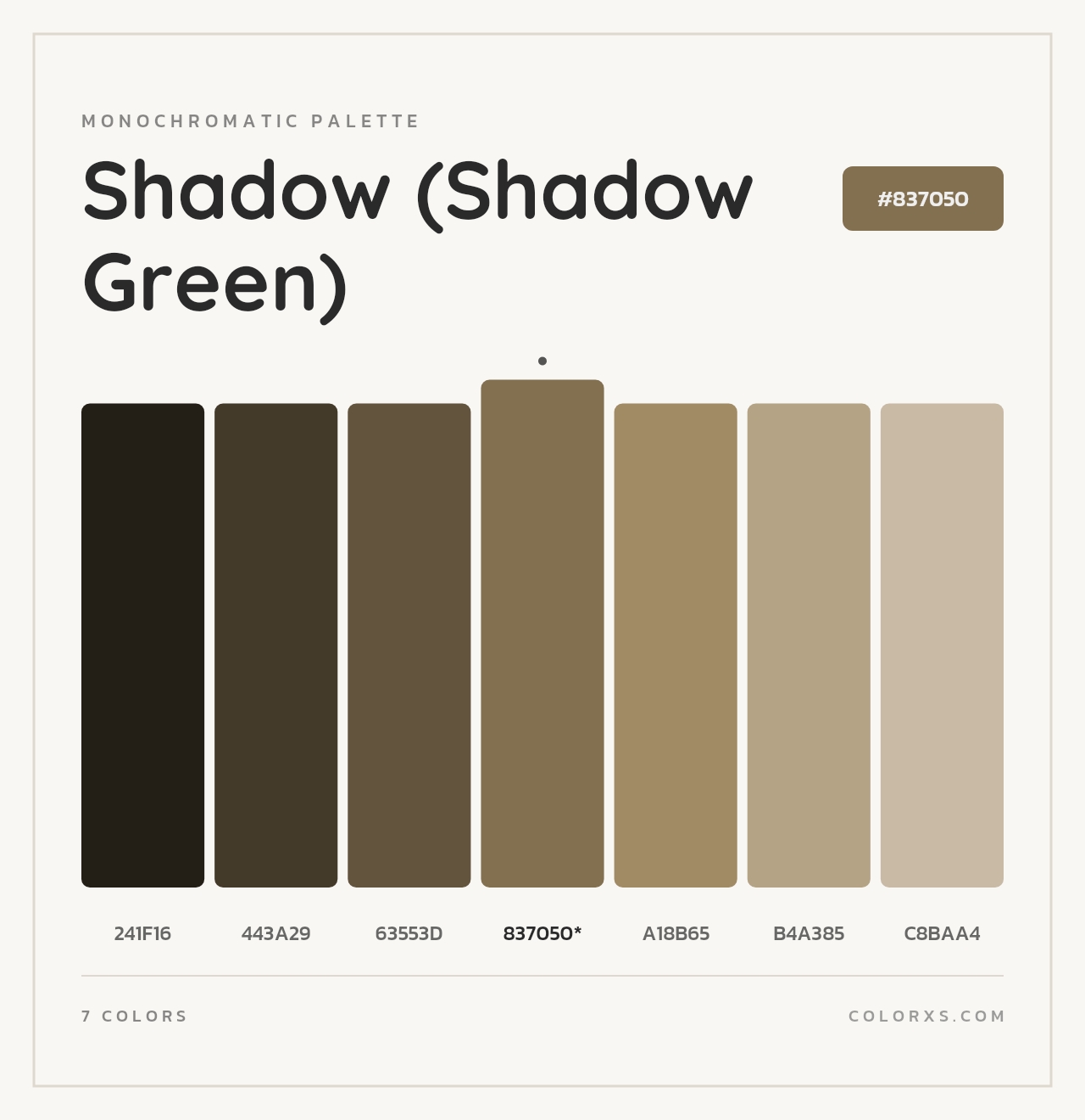 Shadow (Shadow Green) - Monochromatic Color Palette