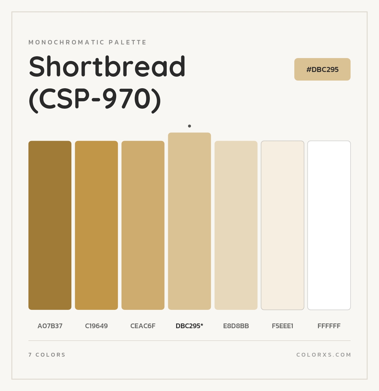 Shortbread (CSP-970) - Monochromatic Color Palette