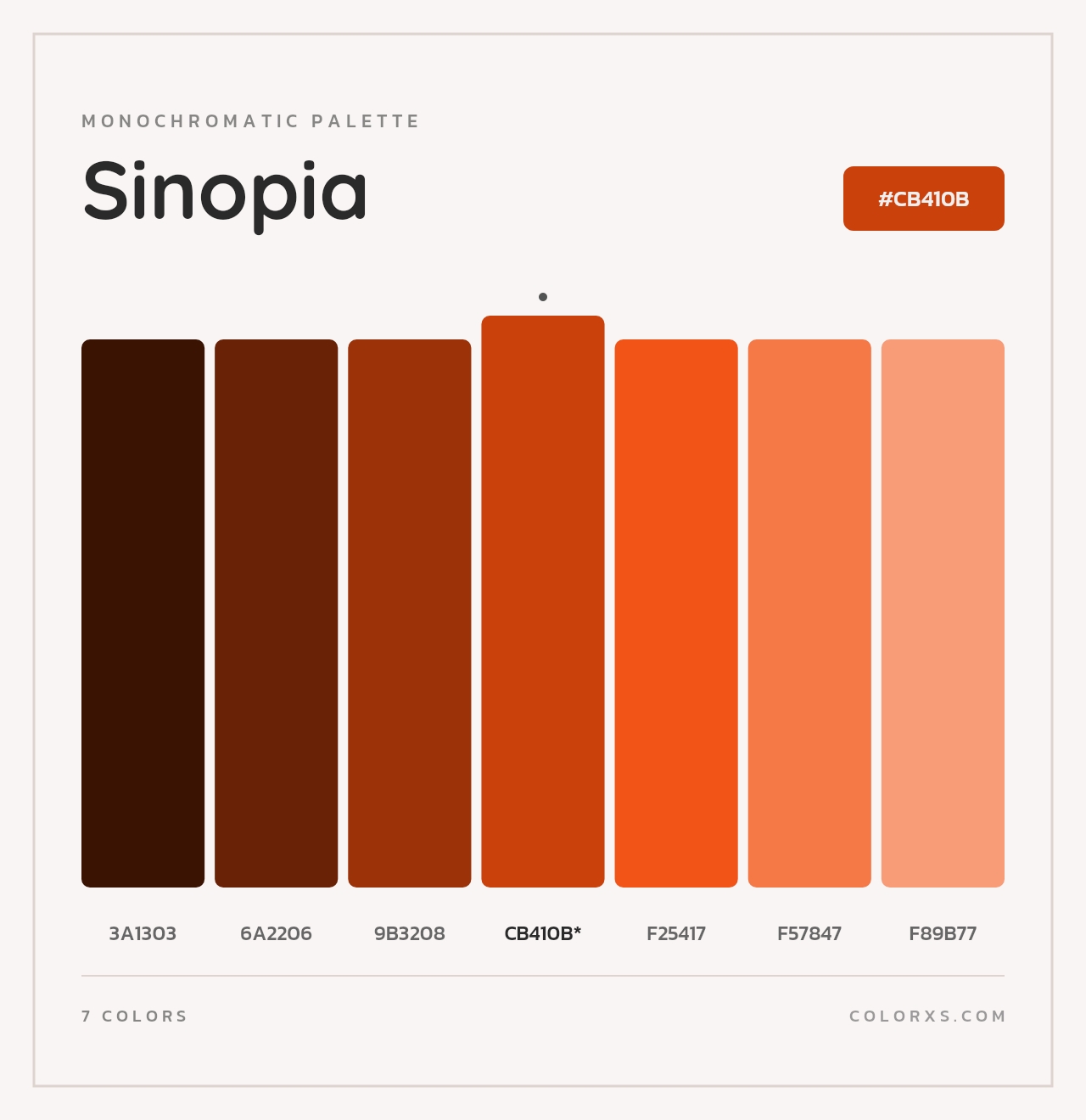 Sinopia - Monochromatic Color Palette