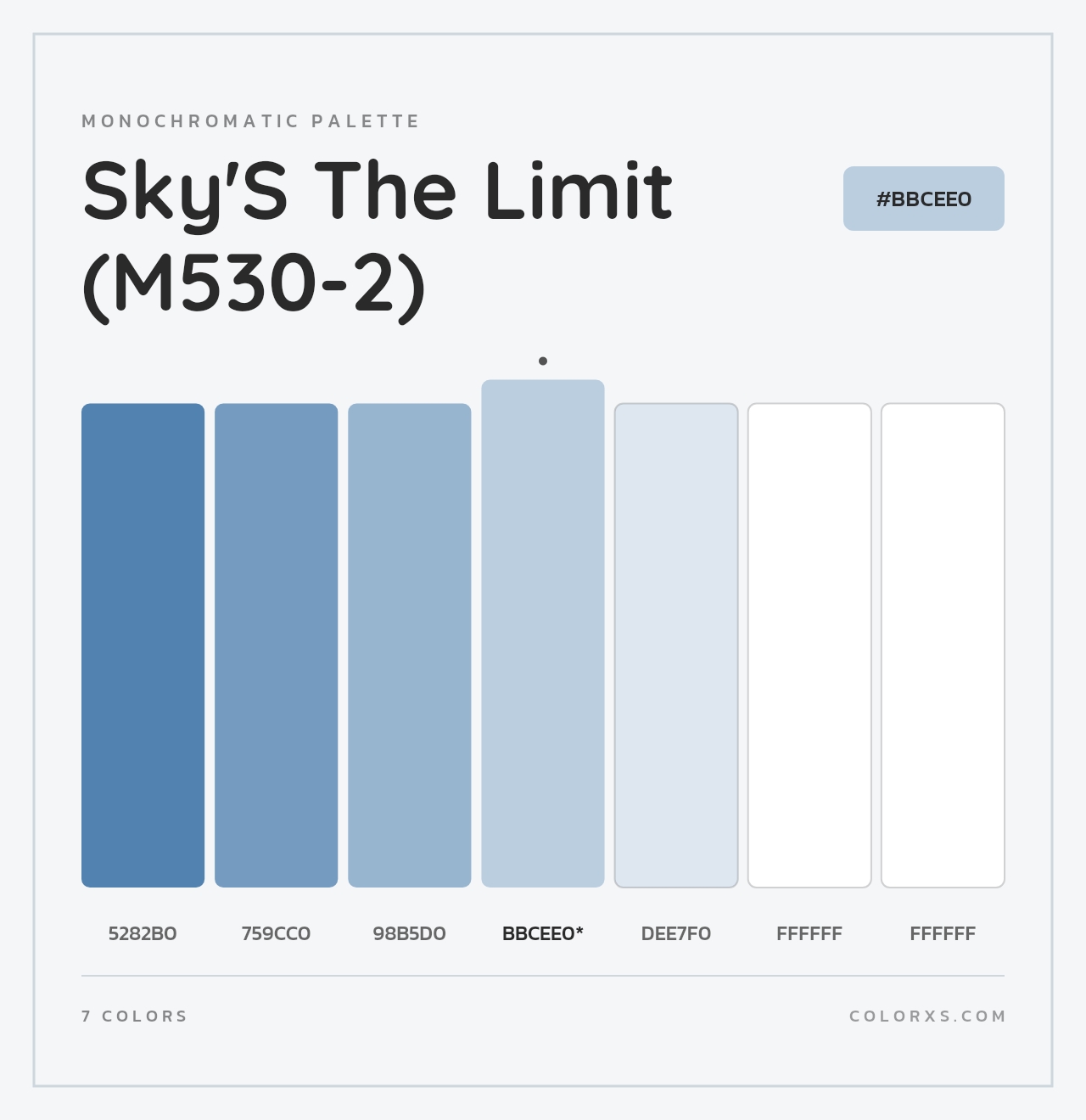 Sky'S The Limit (M530-2) - Monochromatic Color Palette