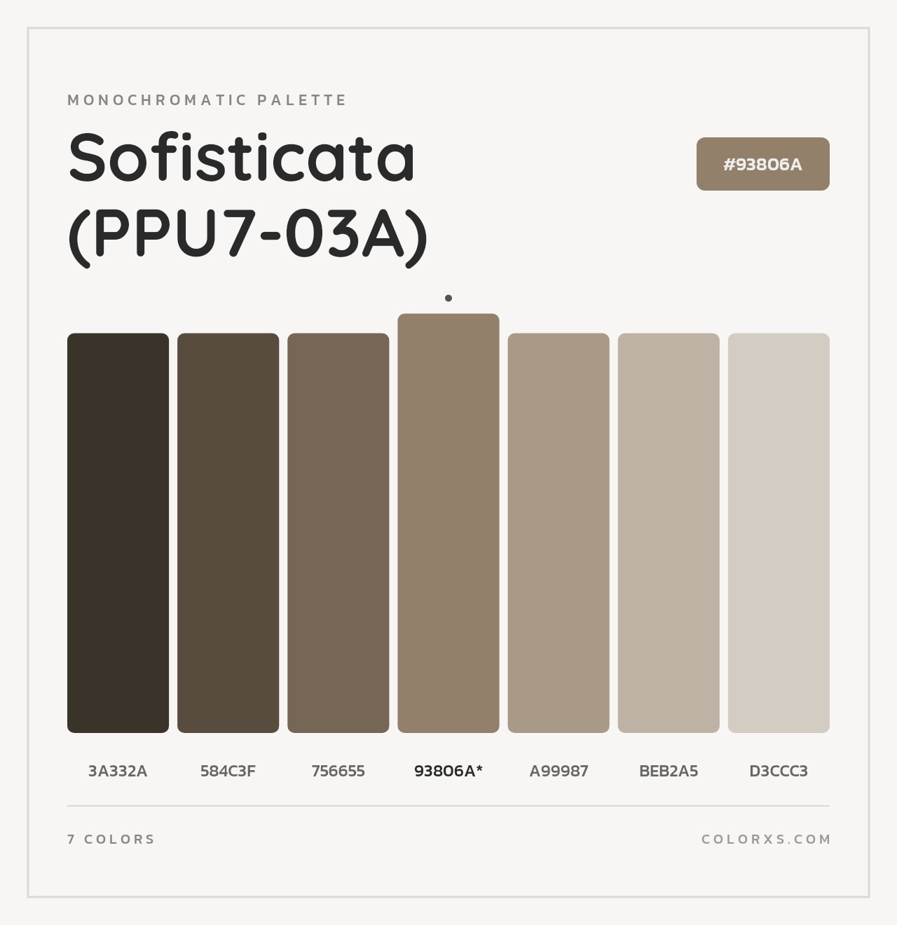 Sofisticata (PPU7-03A) - Monochromatic Color Palette