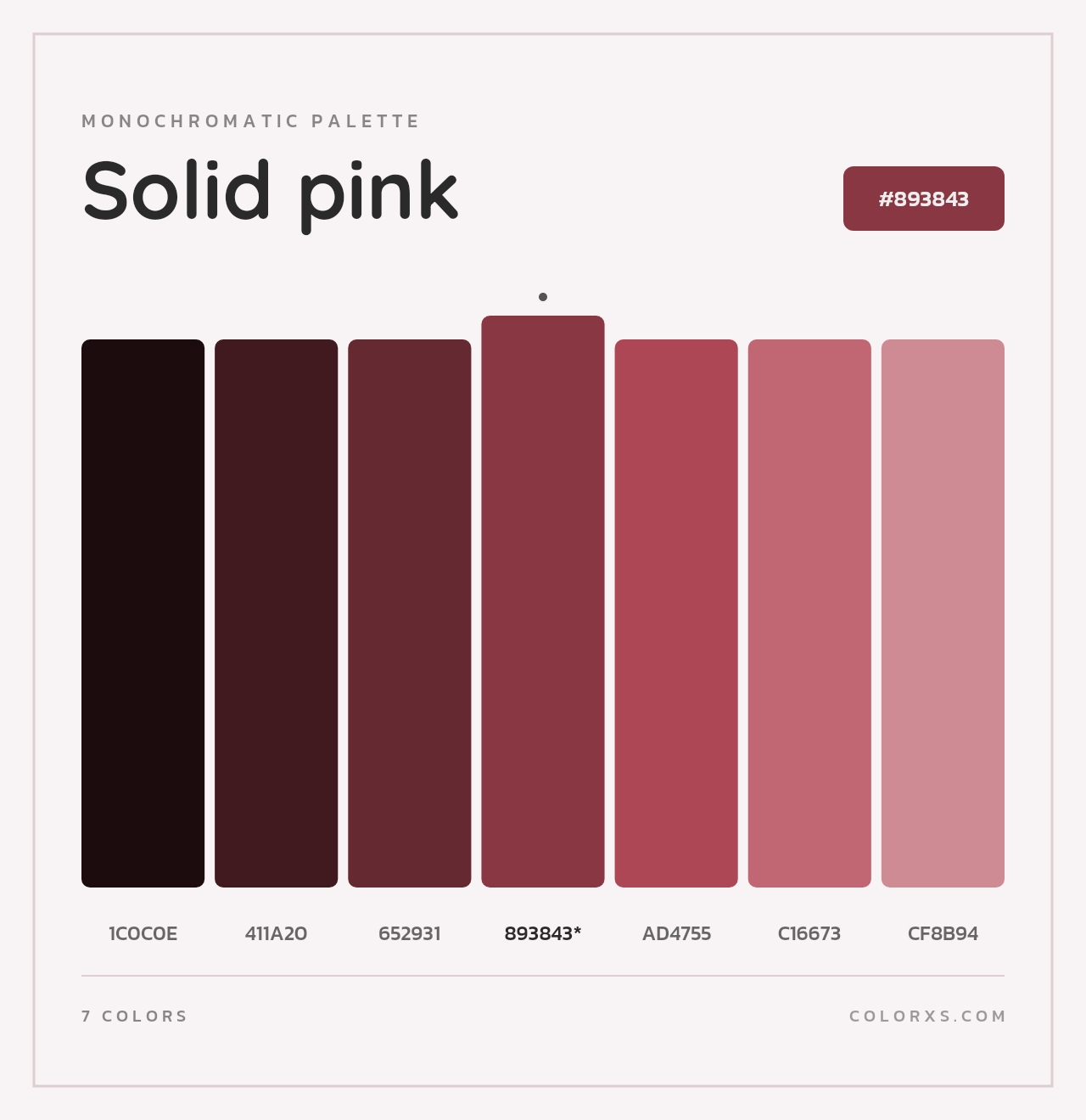 Solid pink - Monochromatic Color Palette