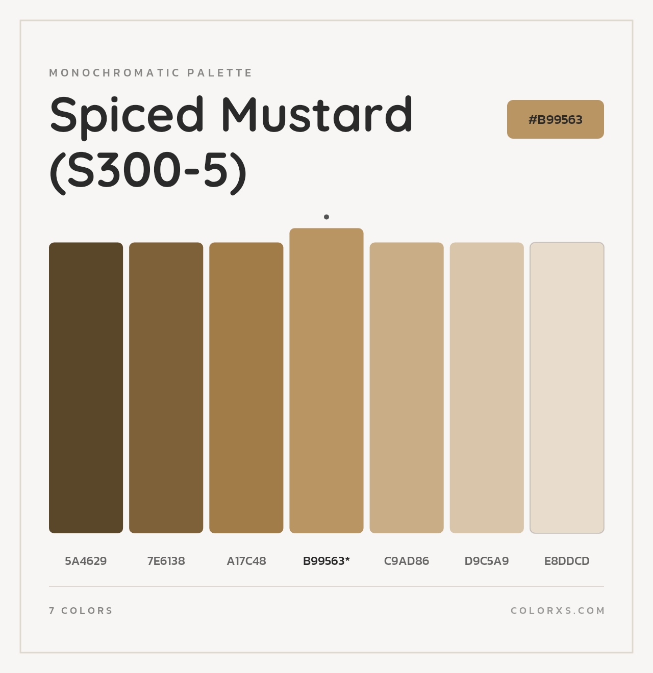 Spiced Mustard (S300-5) - Monochromatic Color Palette