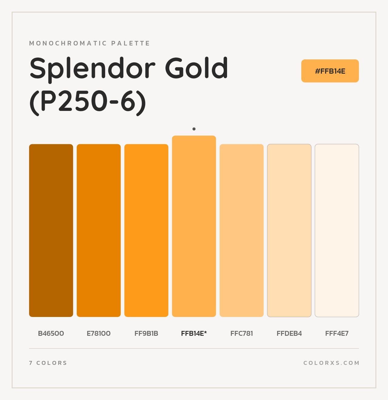 Splendor Gold (P250-6) - Monochromatic Color Palette