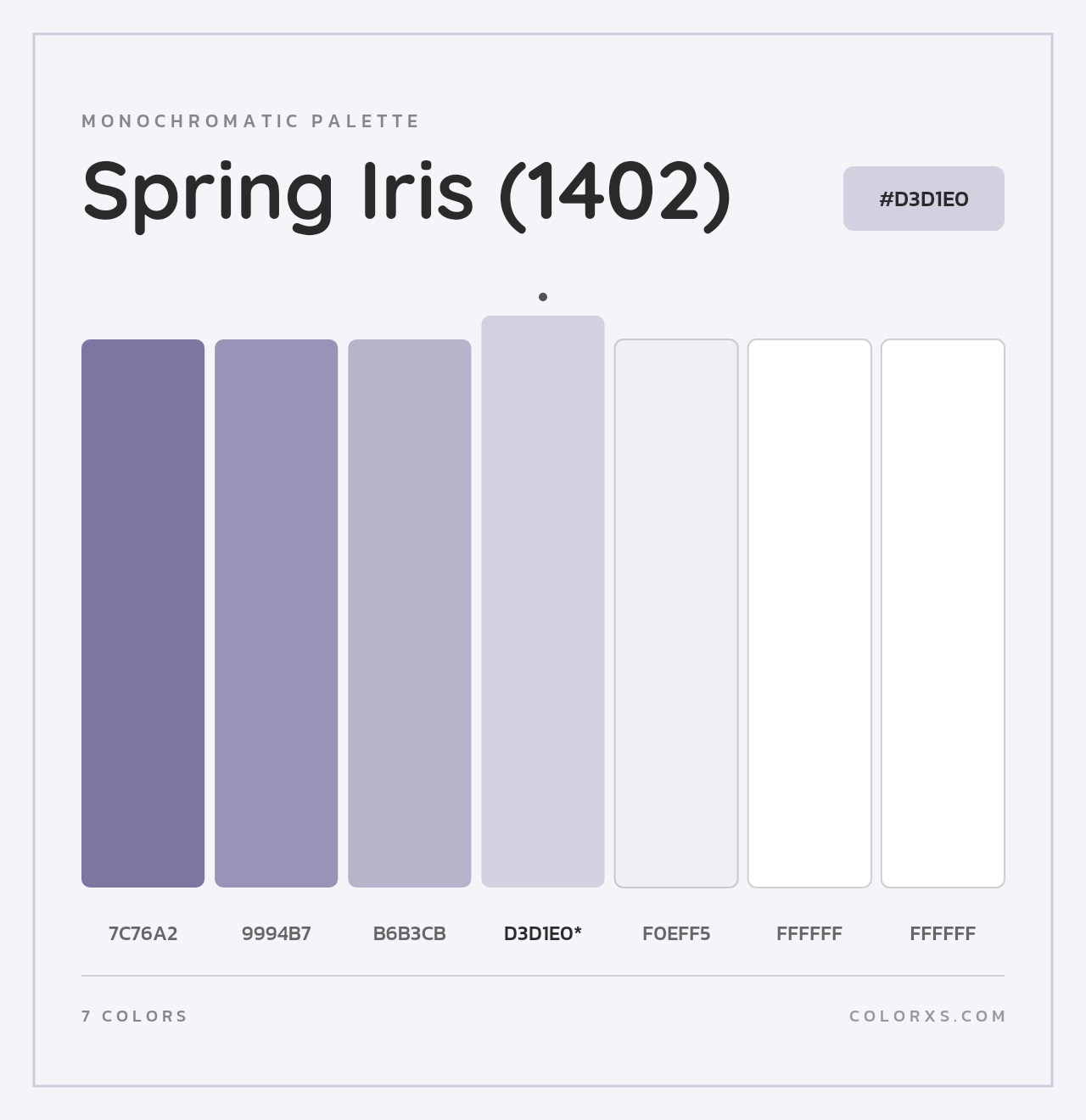 Spring Iris (1402) - Monochromatic Color Palette