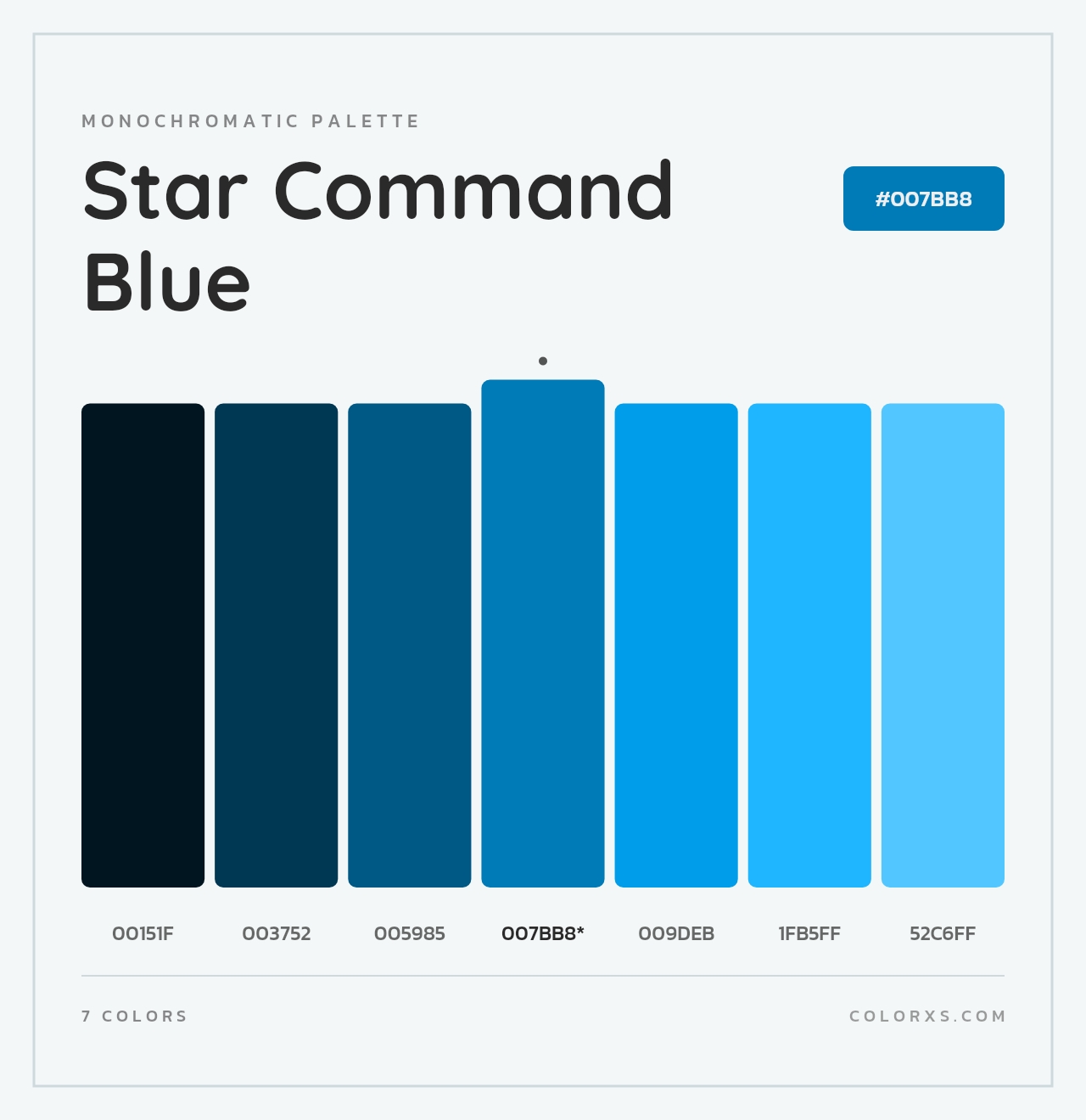 Star Command Blue - Monochromatic Color Palette