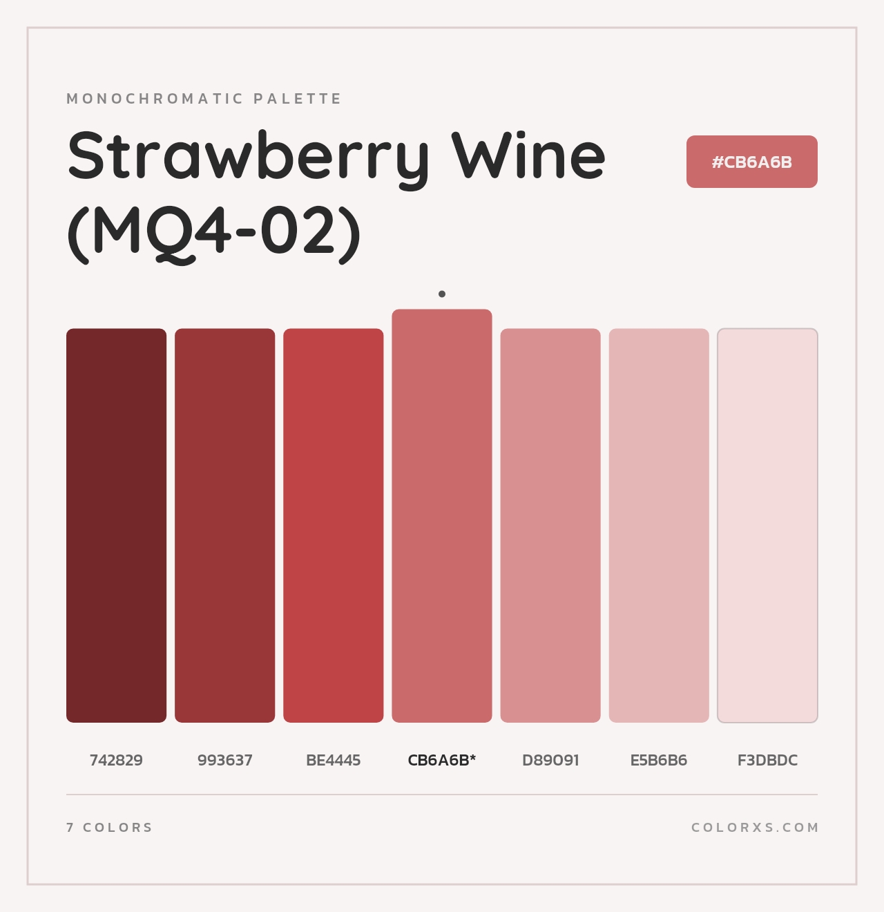 Strawberry Wine (MQ4-02) - Monochromatic Color Palette
