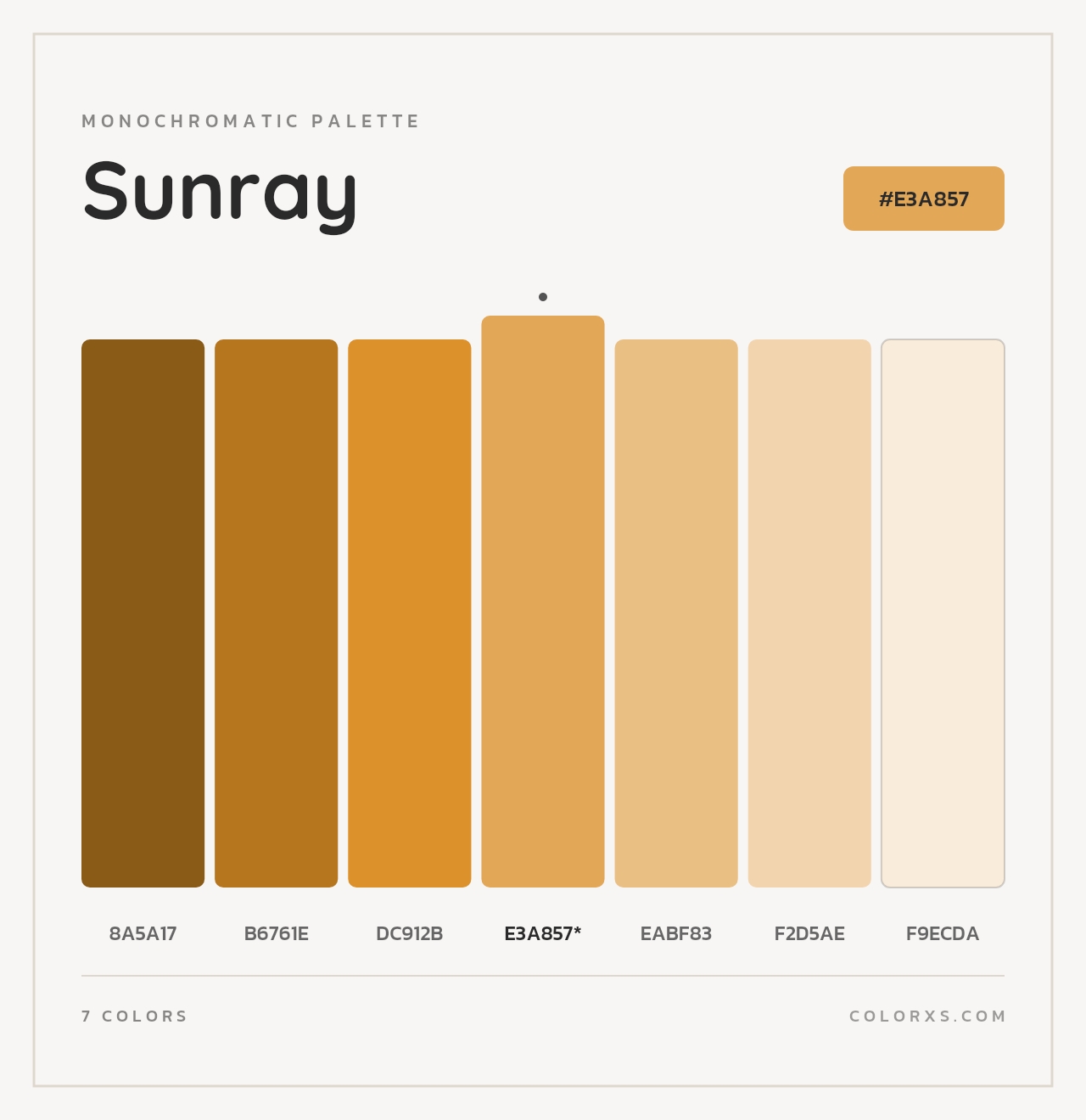 Sunray - Monochromatic Color Palette